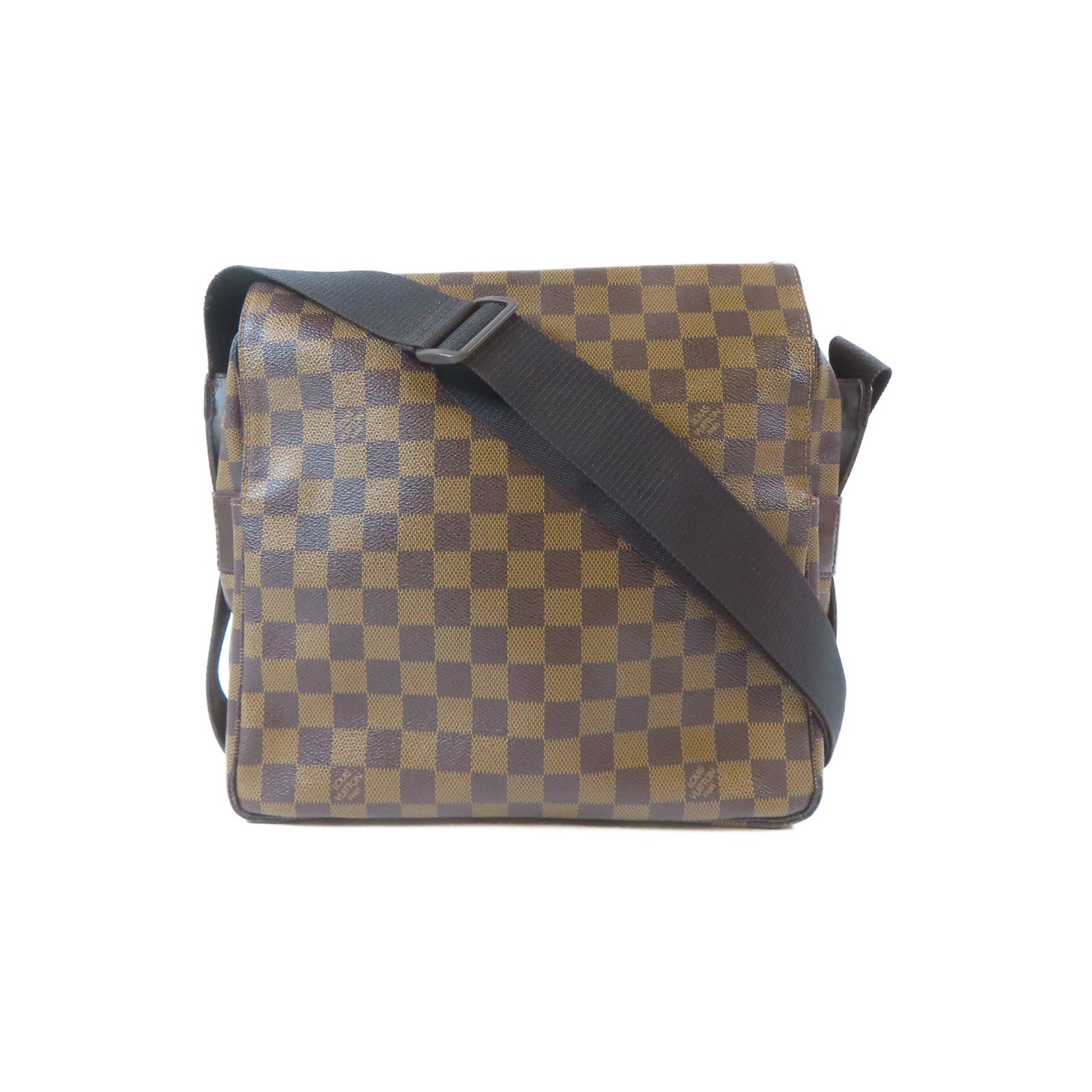 LOUIS VUITTON Damier Ebene Naviglio金扣肩背袋啡色