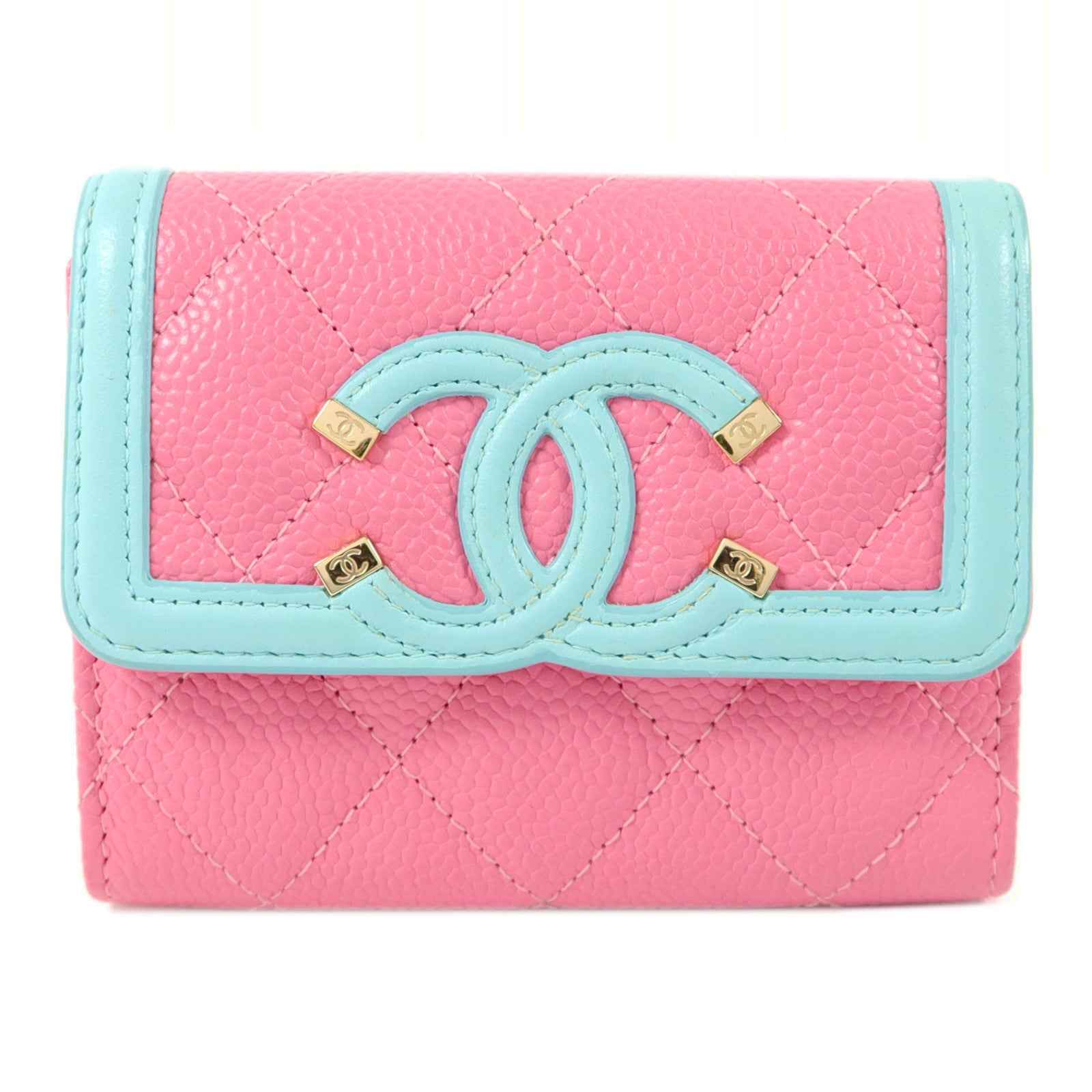 CHANEL 牛皮皮革CC Filigree Small Flap Wallet卡片套