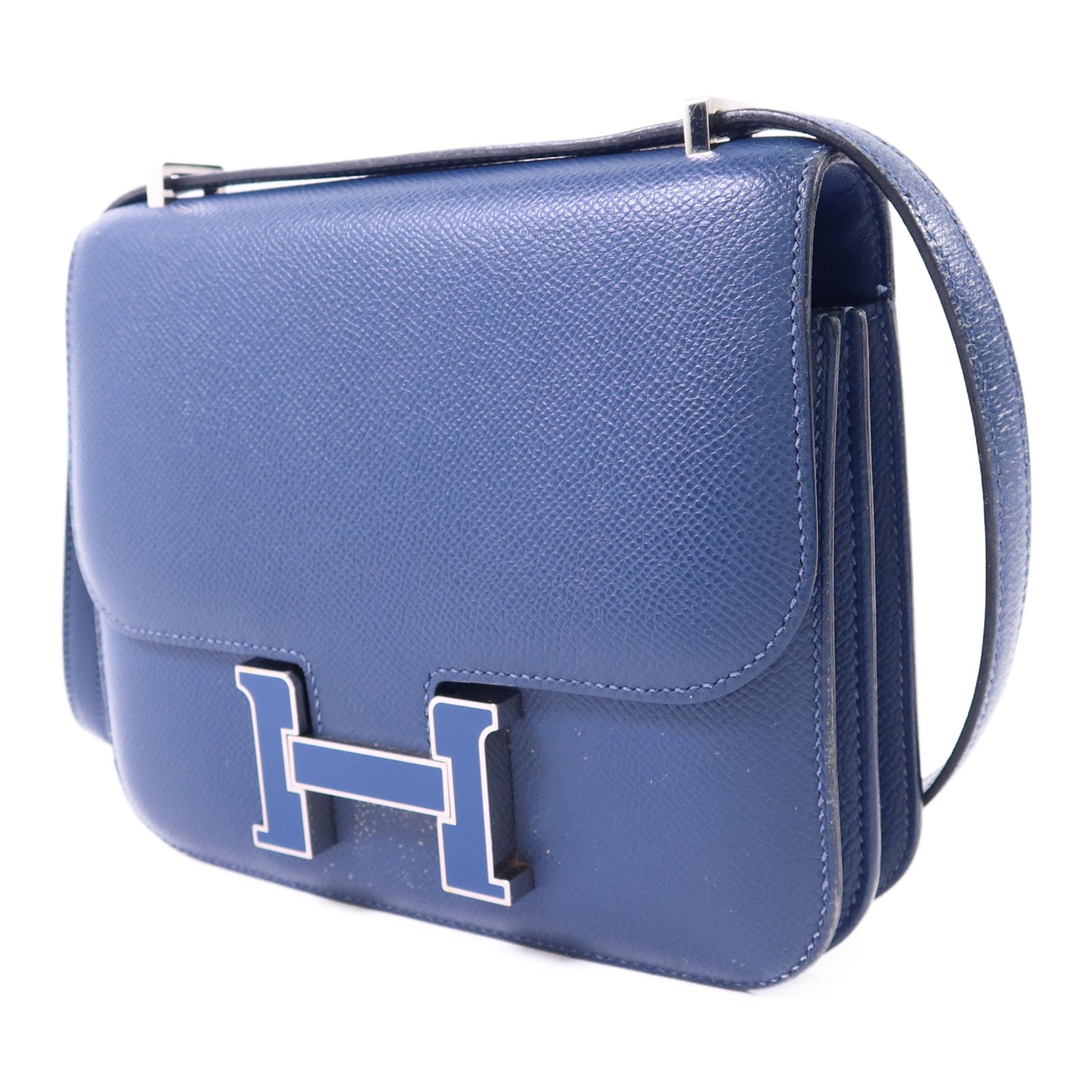 HERMES Epsom皮革Constance Mini銀扣肩背袋