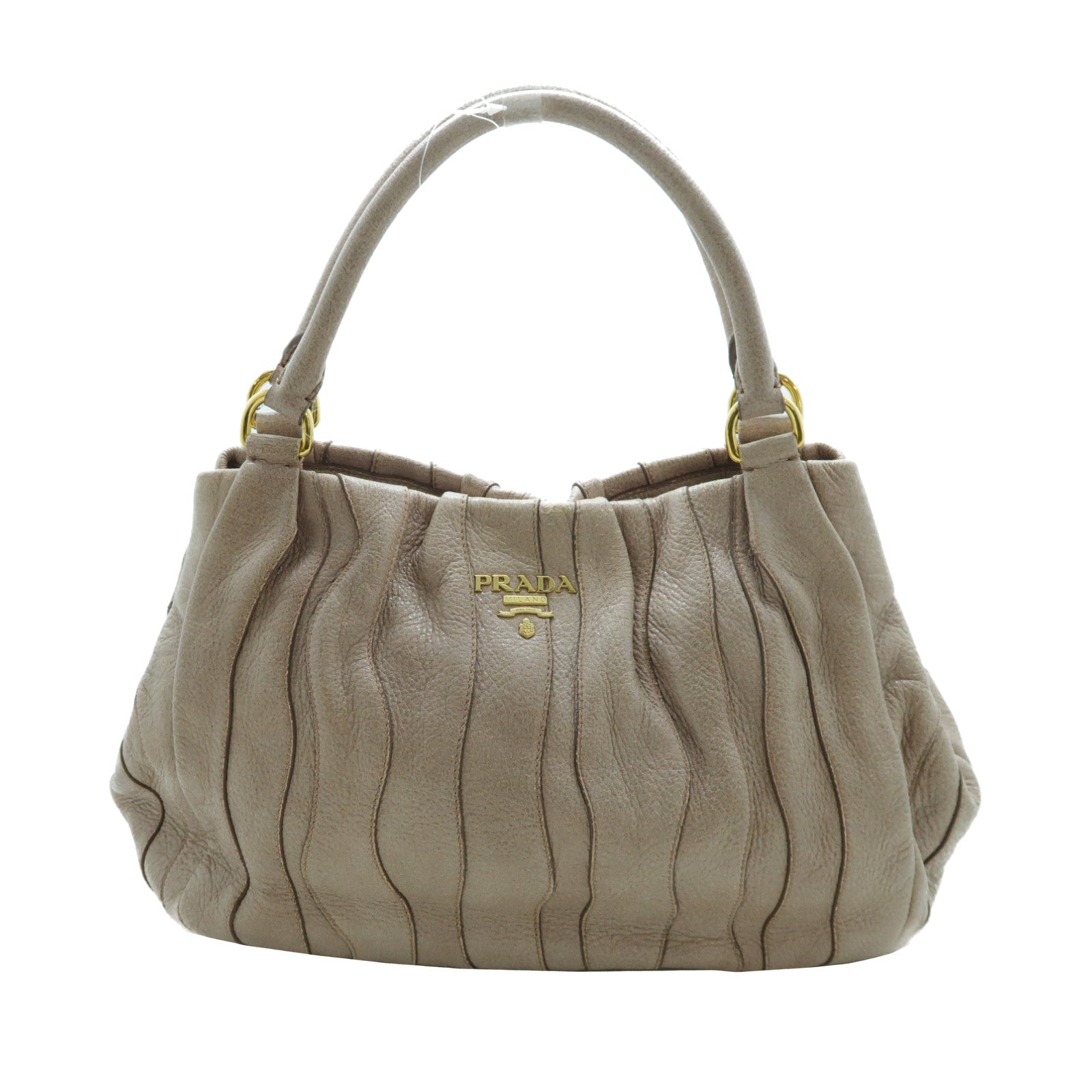 PRADA 牛皮皮革Hand Bag金扣手挽袋