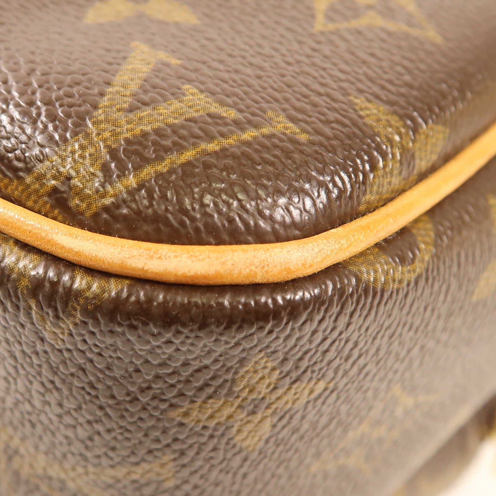 LOUIS VUITTON Monogram Reporter PM金扣肩背袋棕色