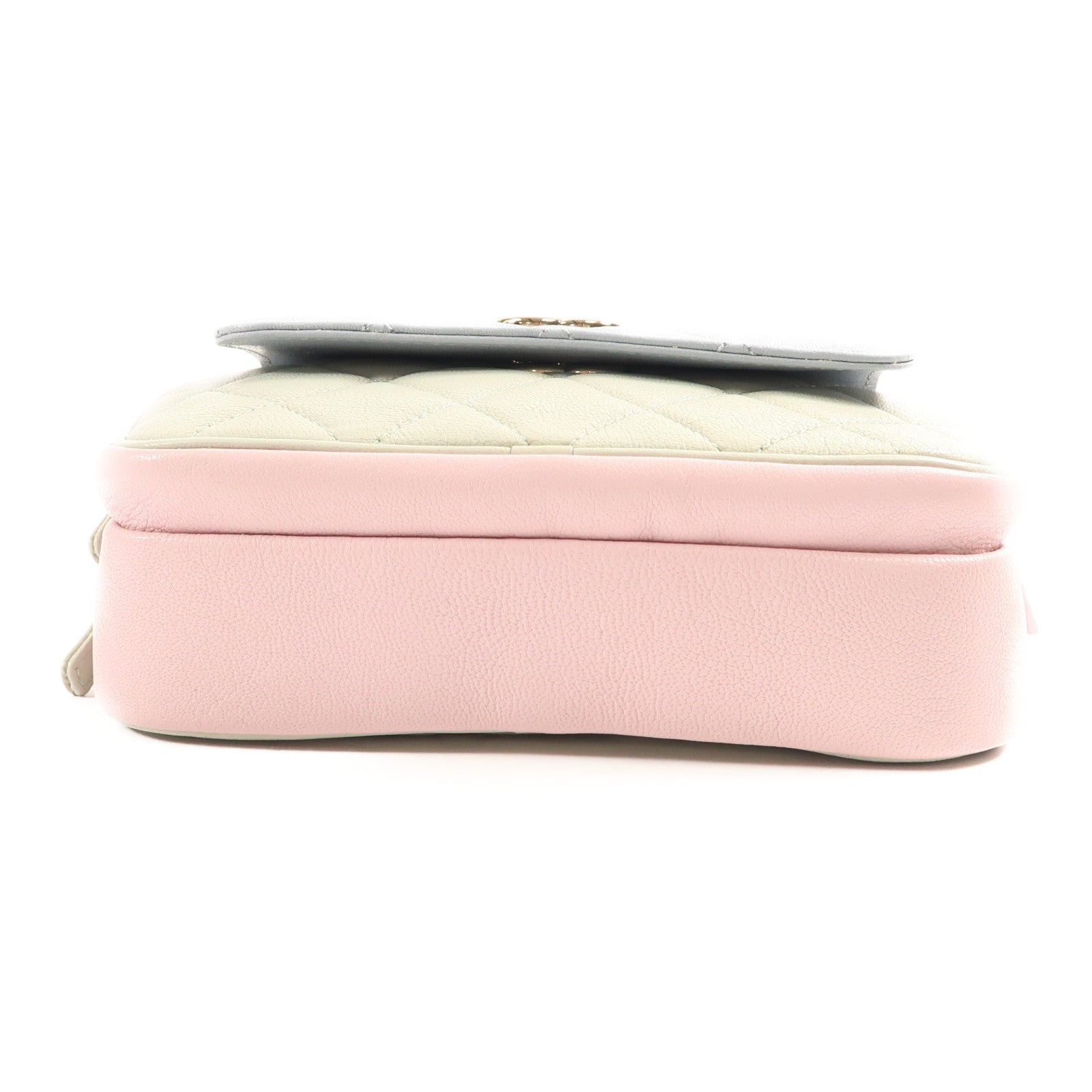 CHANEL 牛皮皮革Waist Bag金扣鏈帶腰包