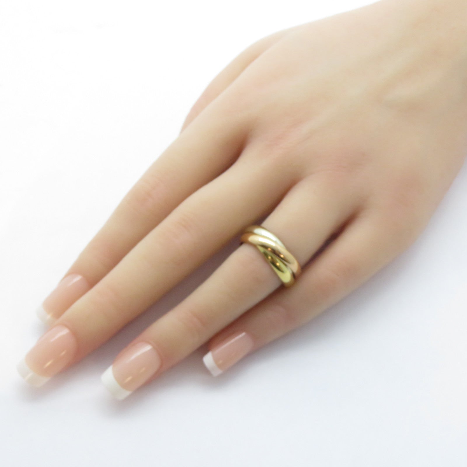 CARTIER 18K黃金/白金/玫瑰金Les Must De Trinity戒指Cartier#53/US#6.25