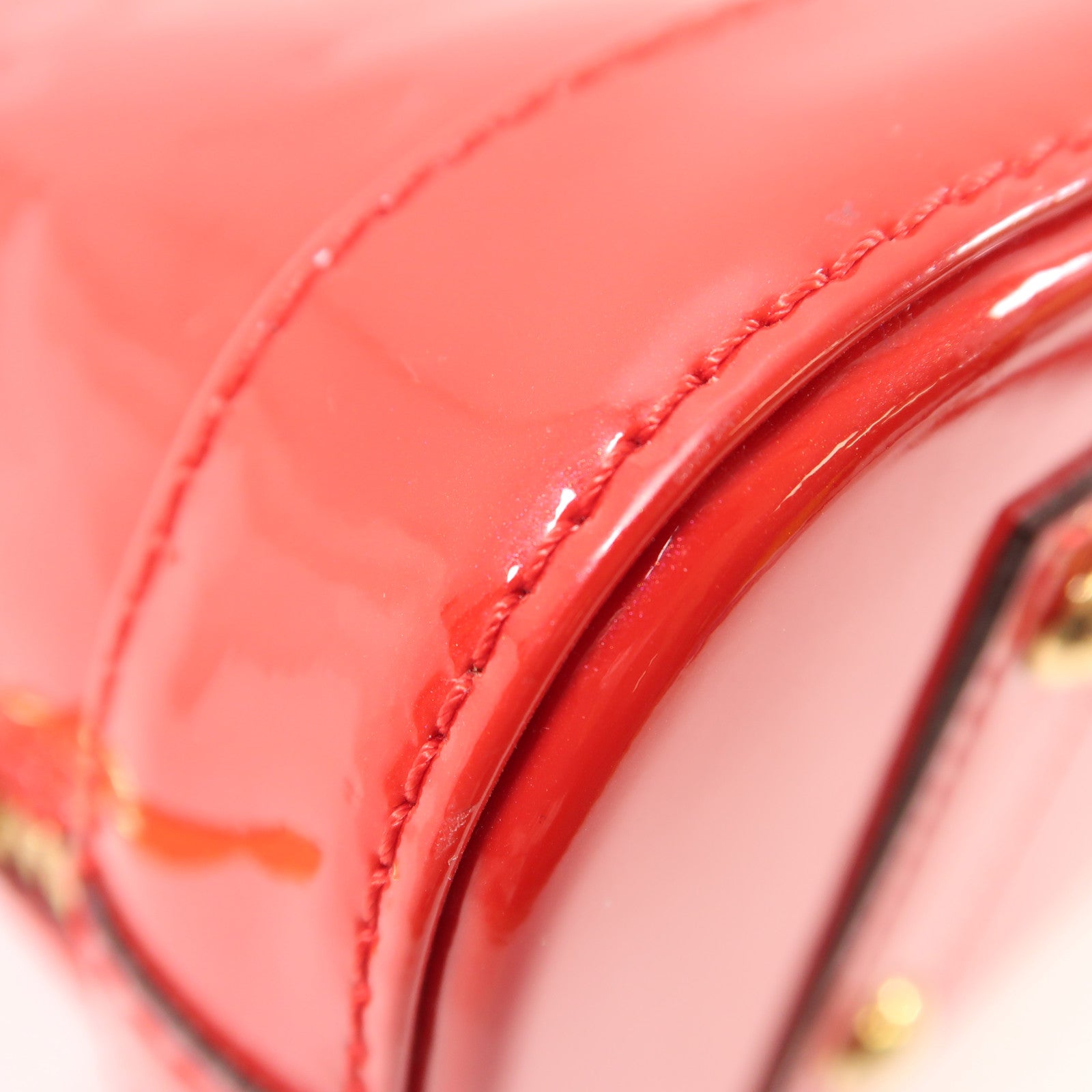 LOUIS VUITTON Vernis Alma BB金扣手挽肩背兩用袋紅色