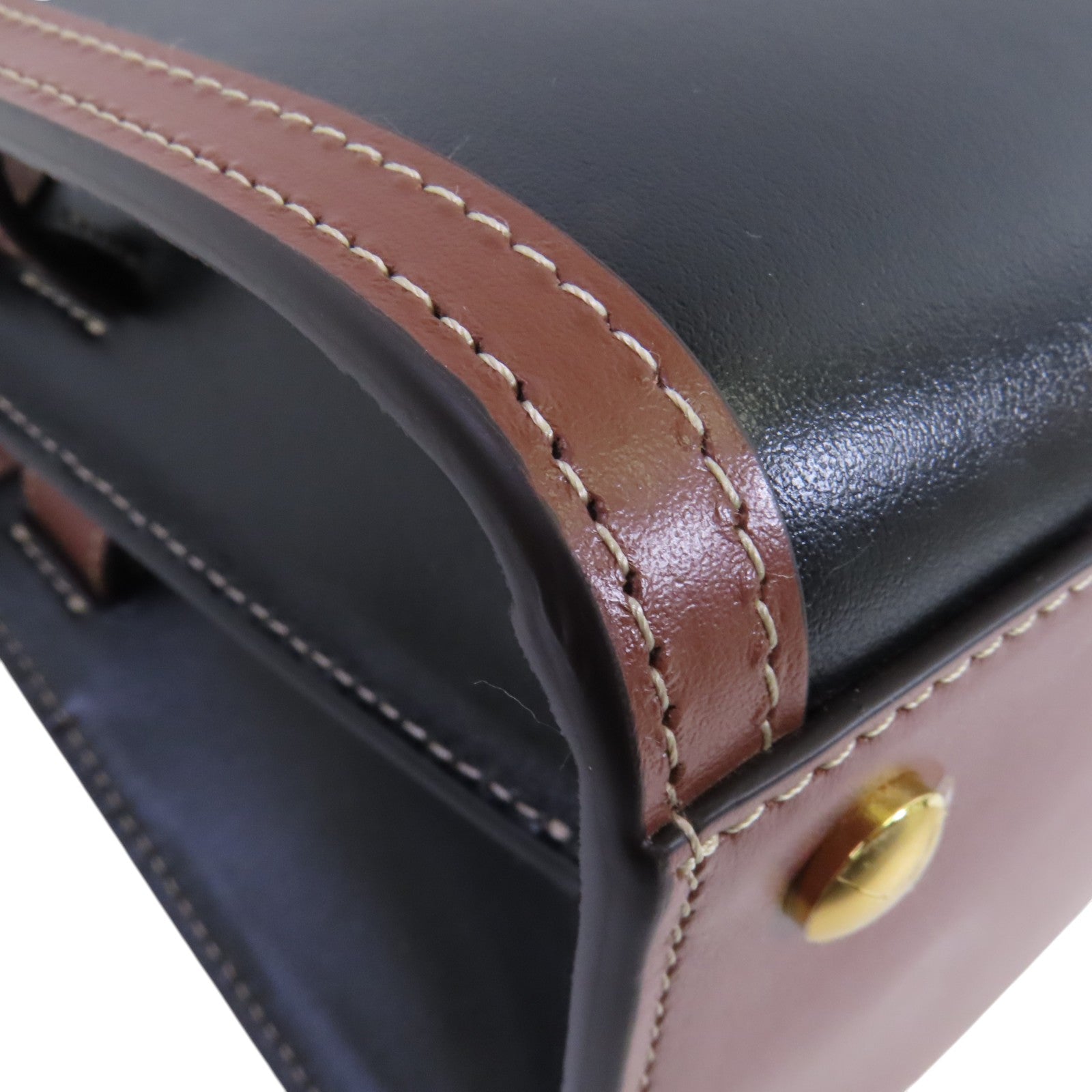 BURBERRY 牛皮皮革/帆布2way Shoulder Bag金扣手挽肩背兩用袋