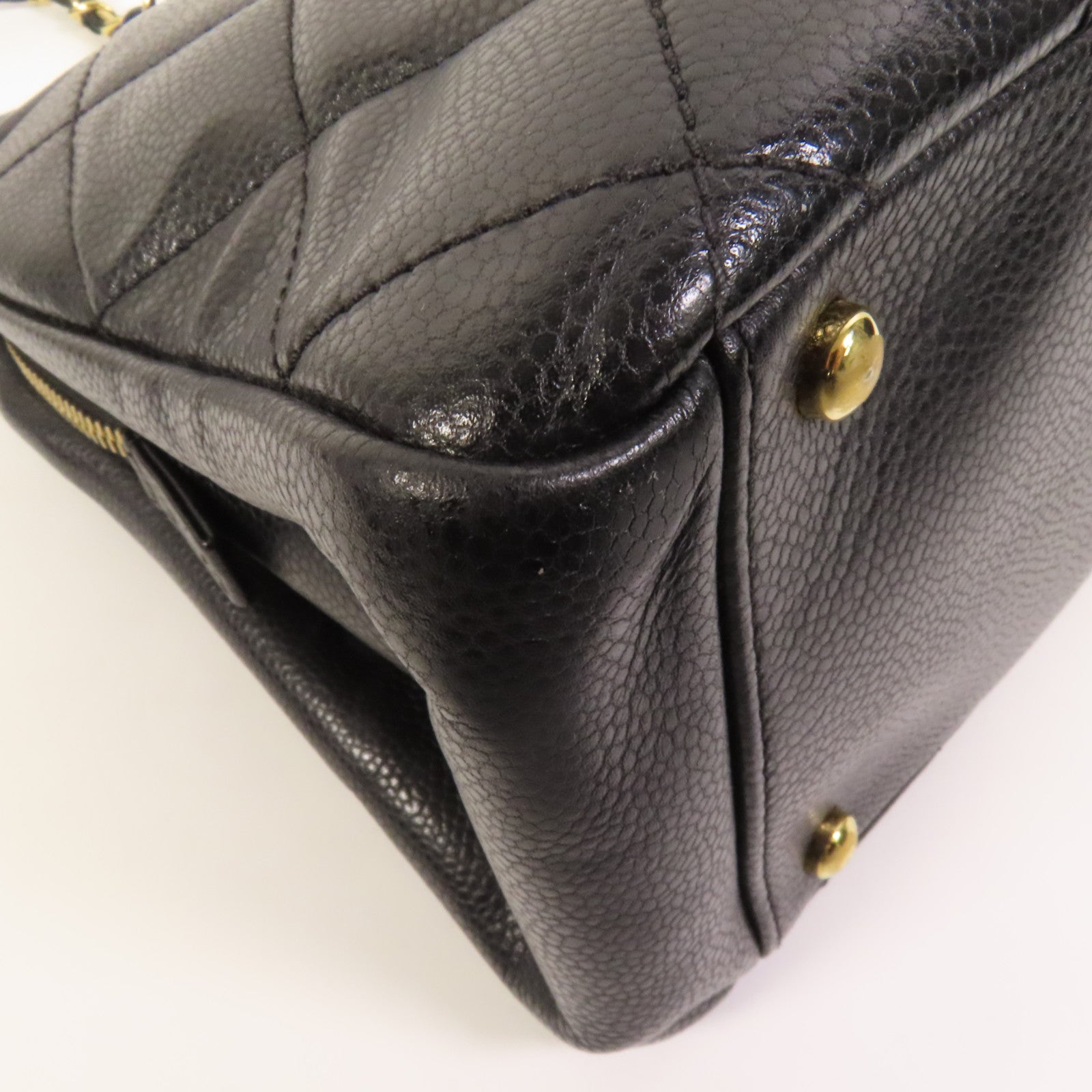 CHANEL 牛皮皮革Timeless CC金扣鏈帶肩背袋
