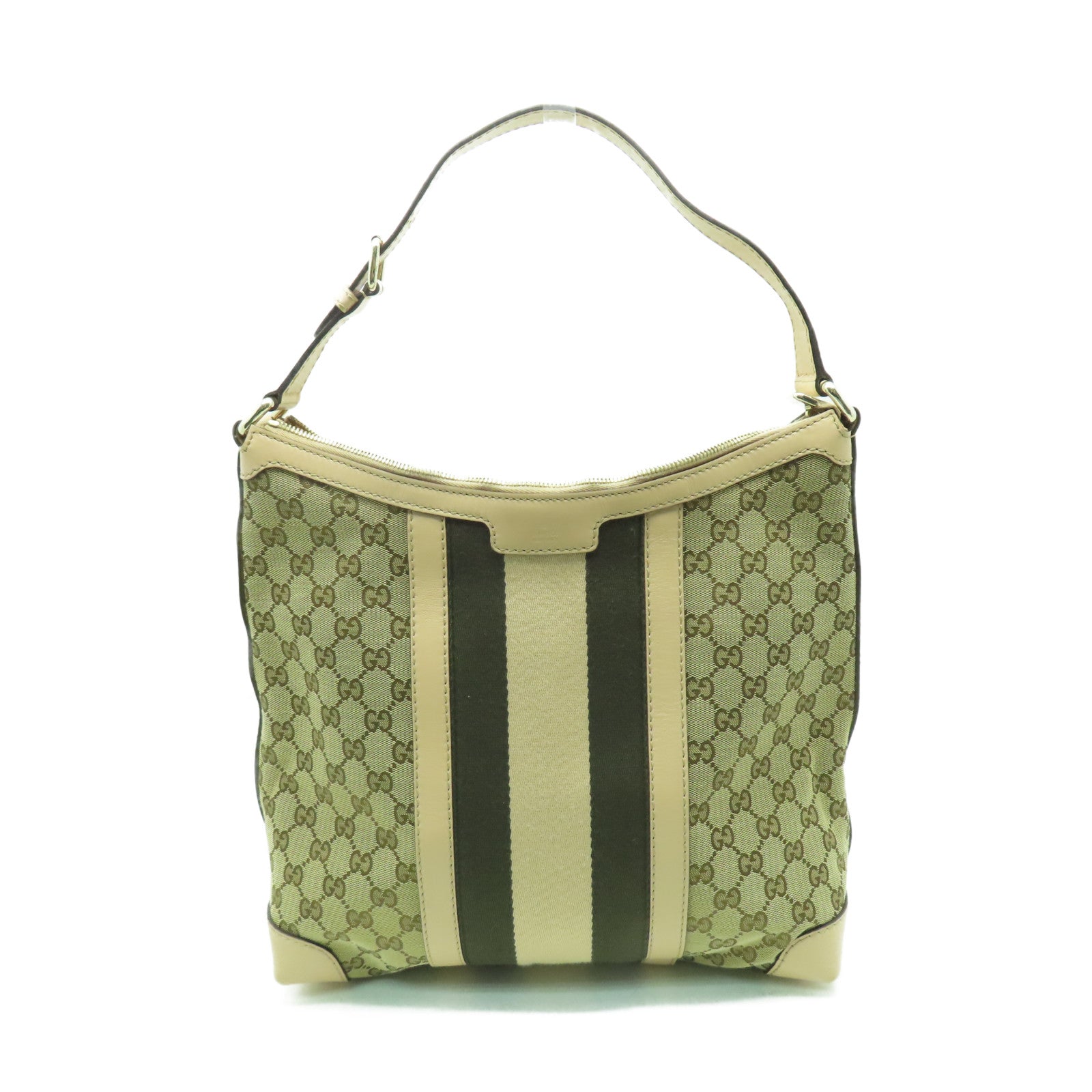 GUCCI 【激減優惠】帆布Shoulder Bag金扣肩背袋米色