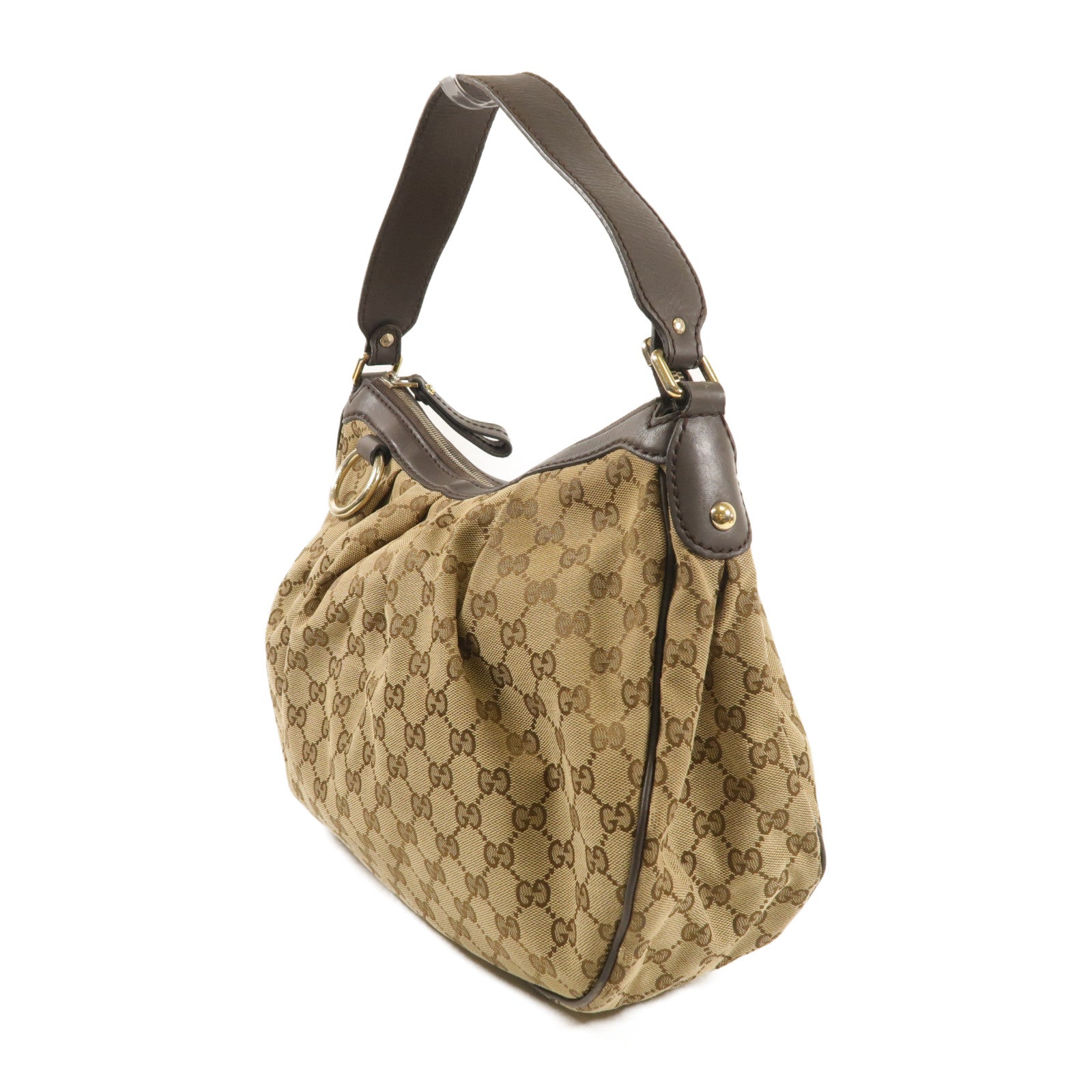 GUCCI GG GHW Shoulder Bag 232955 Canvas Brown