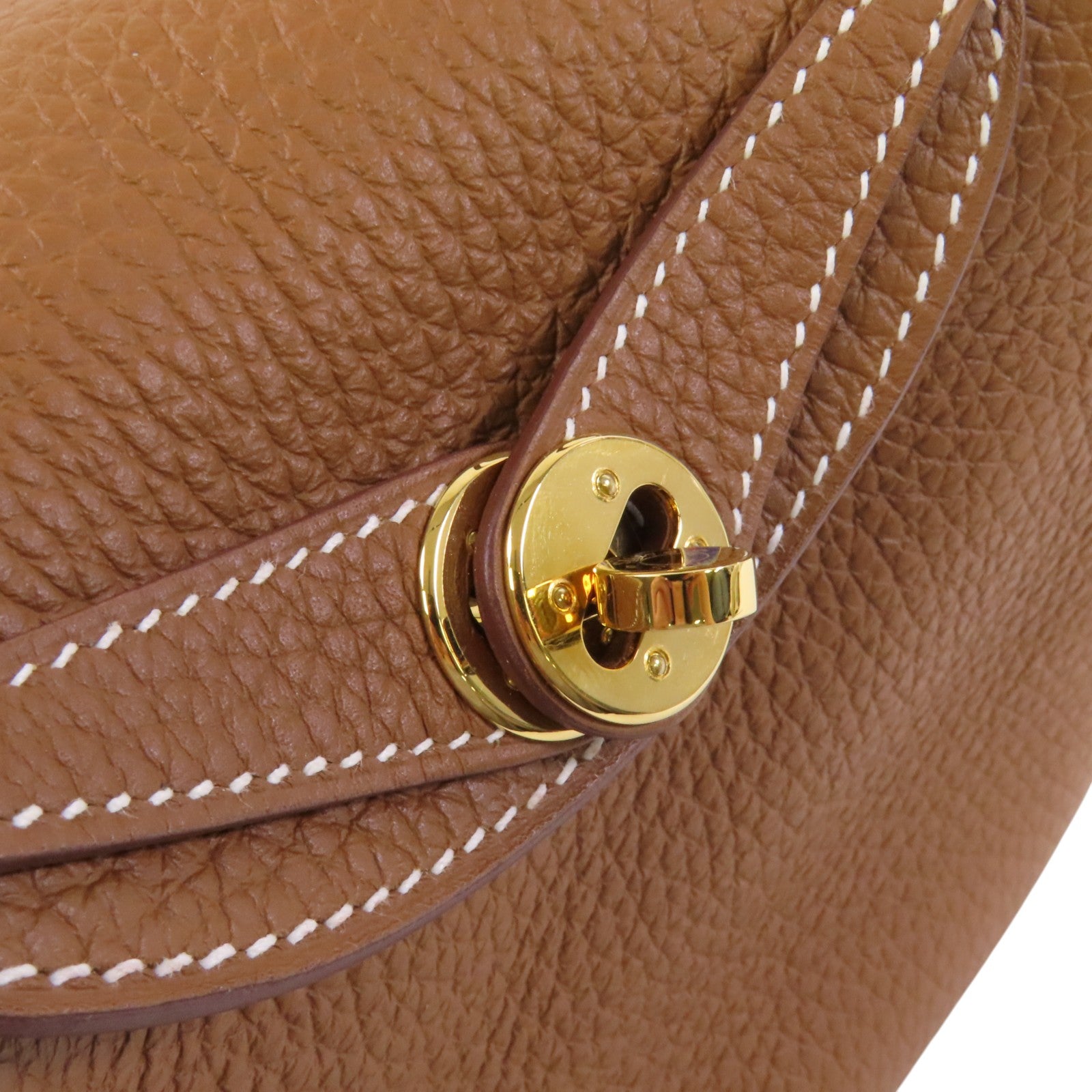 HERMES Clemence皮革Mini Lindy金扣肩背袋