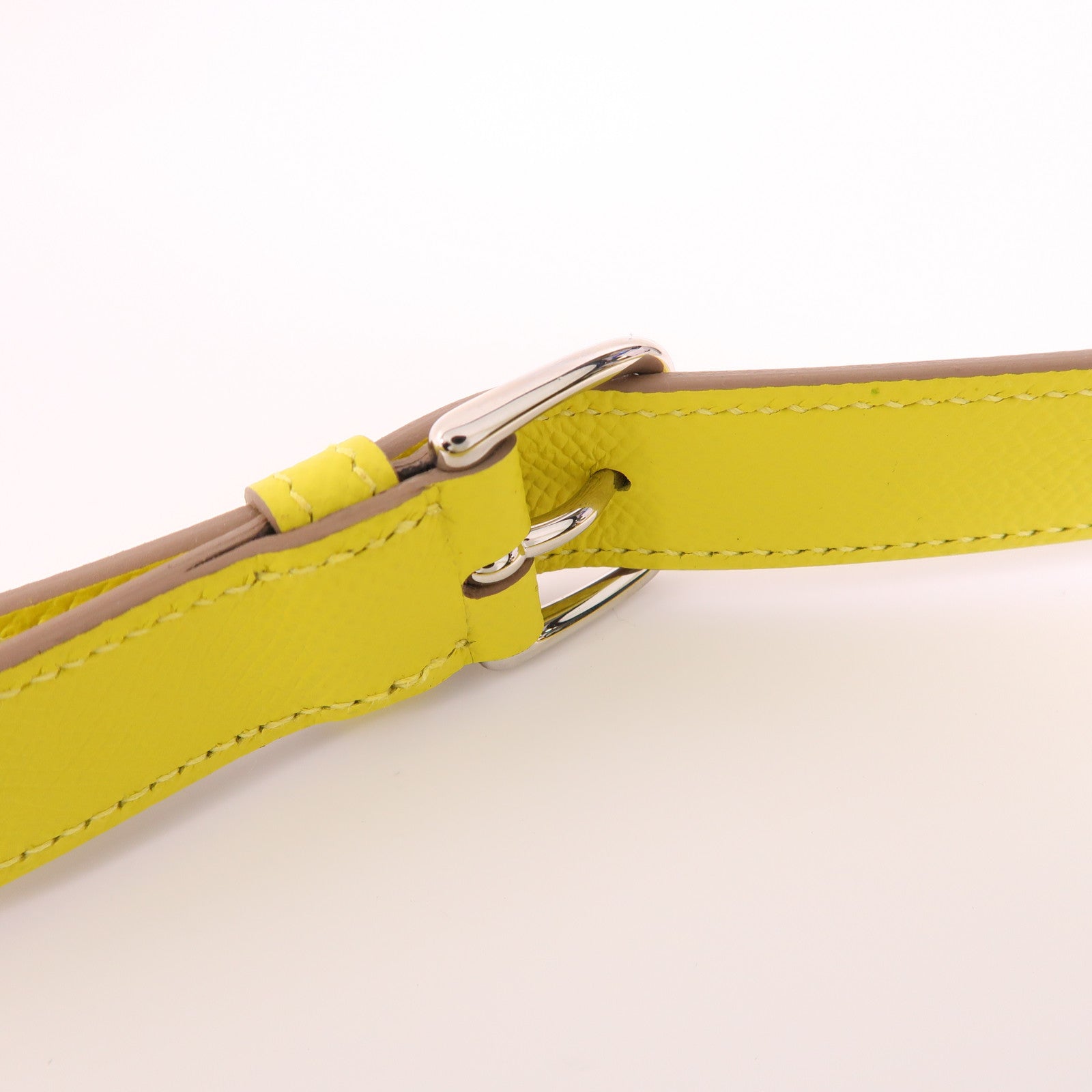 HERMES Clemence皮革Della Cavalleria Mini銀扣肩背袋9R Lime