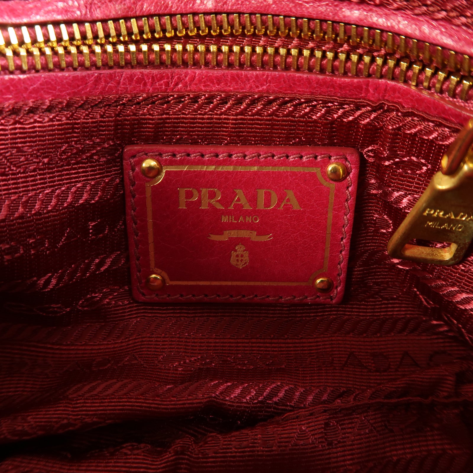 PRADA 牛皮皮革2 Way Shoulder金扣手挽肩背兩用袋