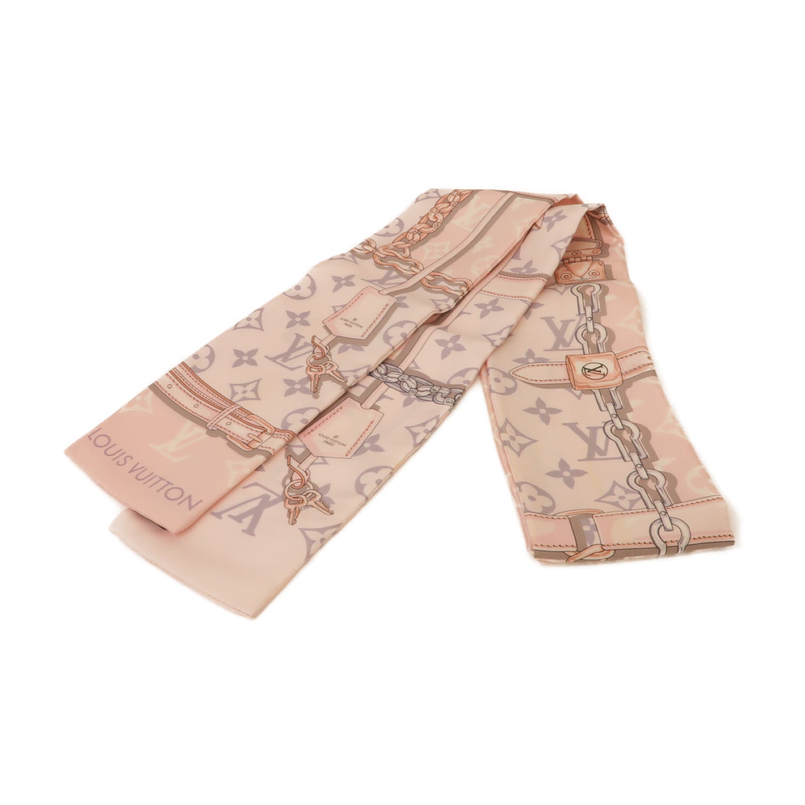 LOUIS VUITTON 絲質BB Bandeau絲巾粉紅色