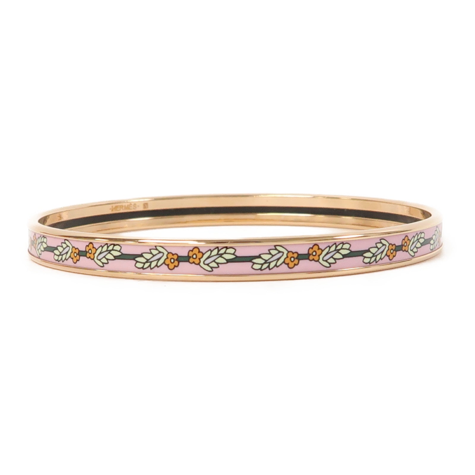 HERMES 金屬Uri Bangle手鐲粉紅色