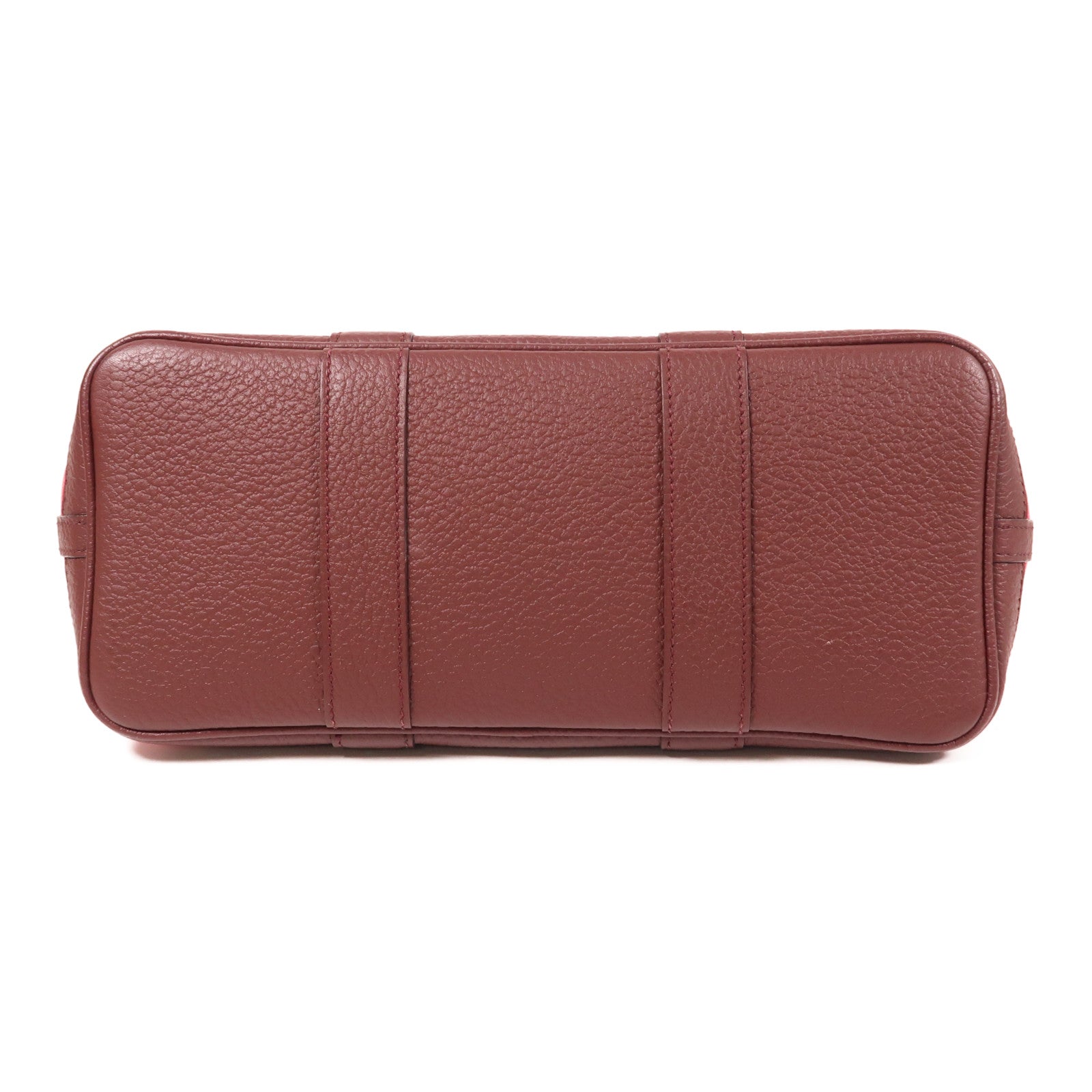 HERMES 帆布Garden Party TPM銀扣手挽袋Bordeaux