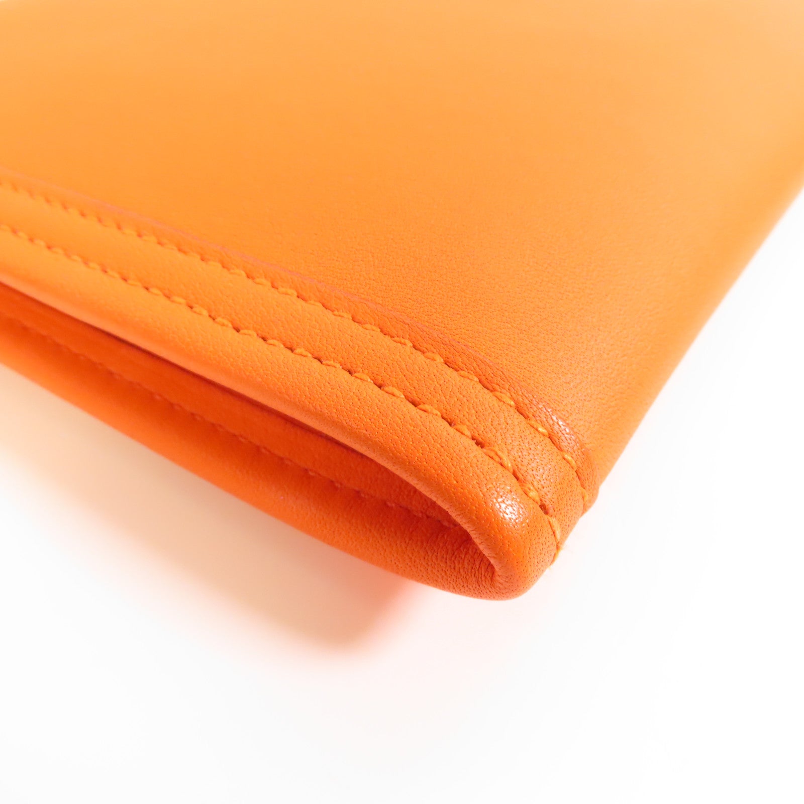HERMES Swift皮革Jige手拿包Orange橙色