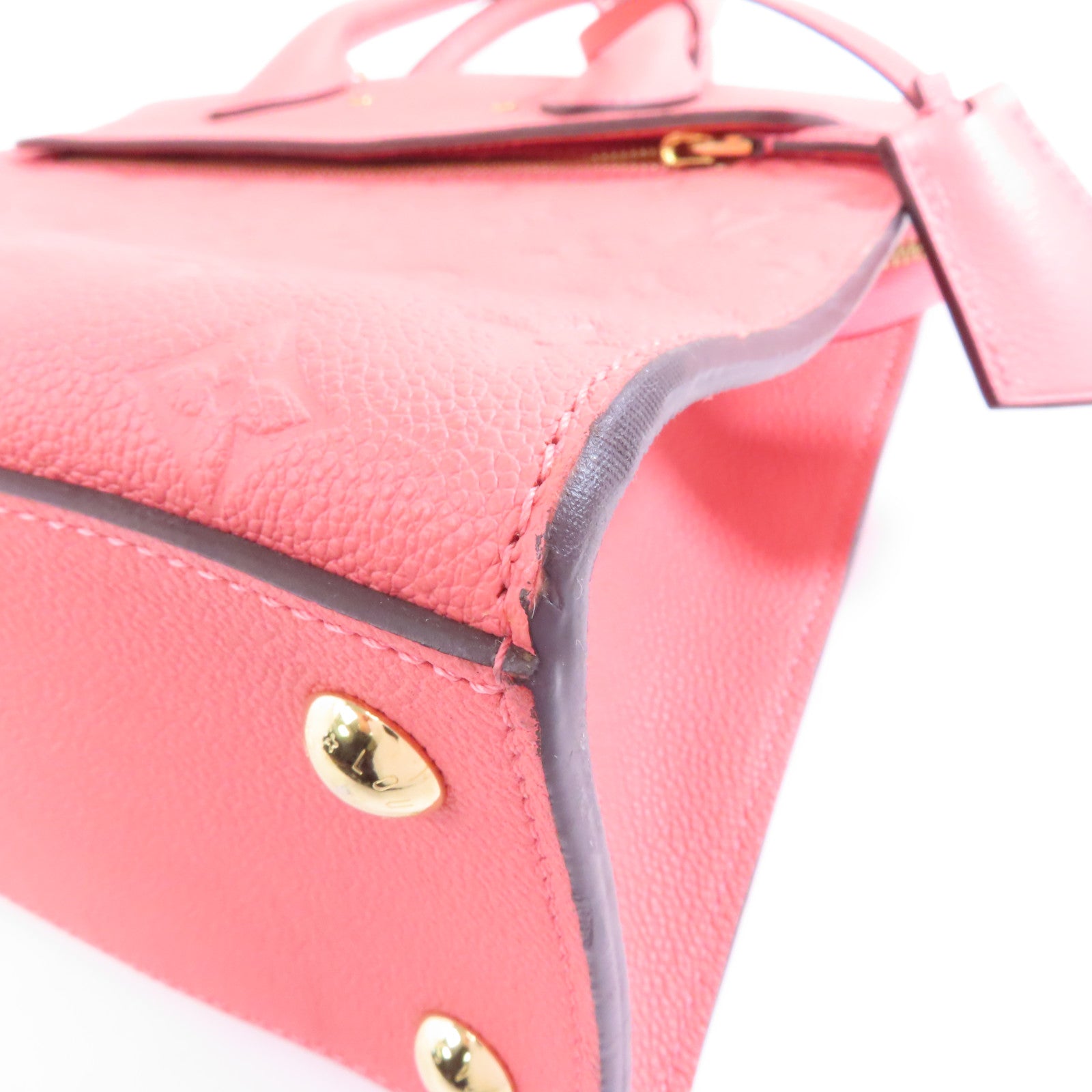 LOUIS VUITTON 【激減優惠】Monogram Empreinte Neuf MM金扣手挽肩背兩用袋粉紅色