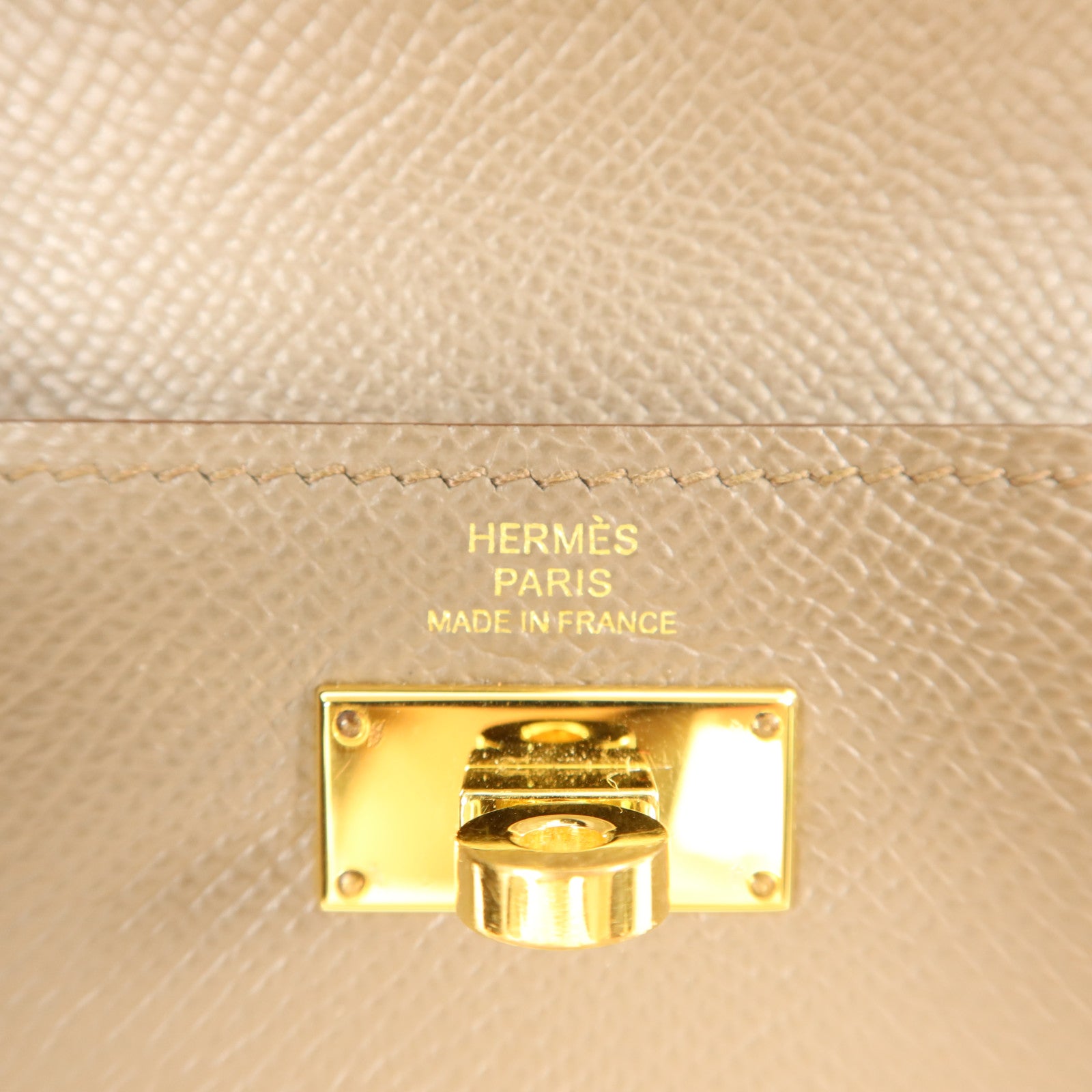 HERMES Epsom皮革Kelly Pocket錢包Etain