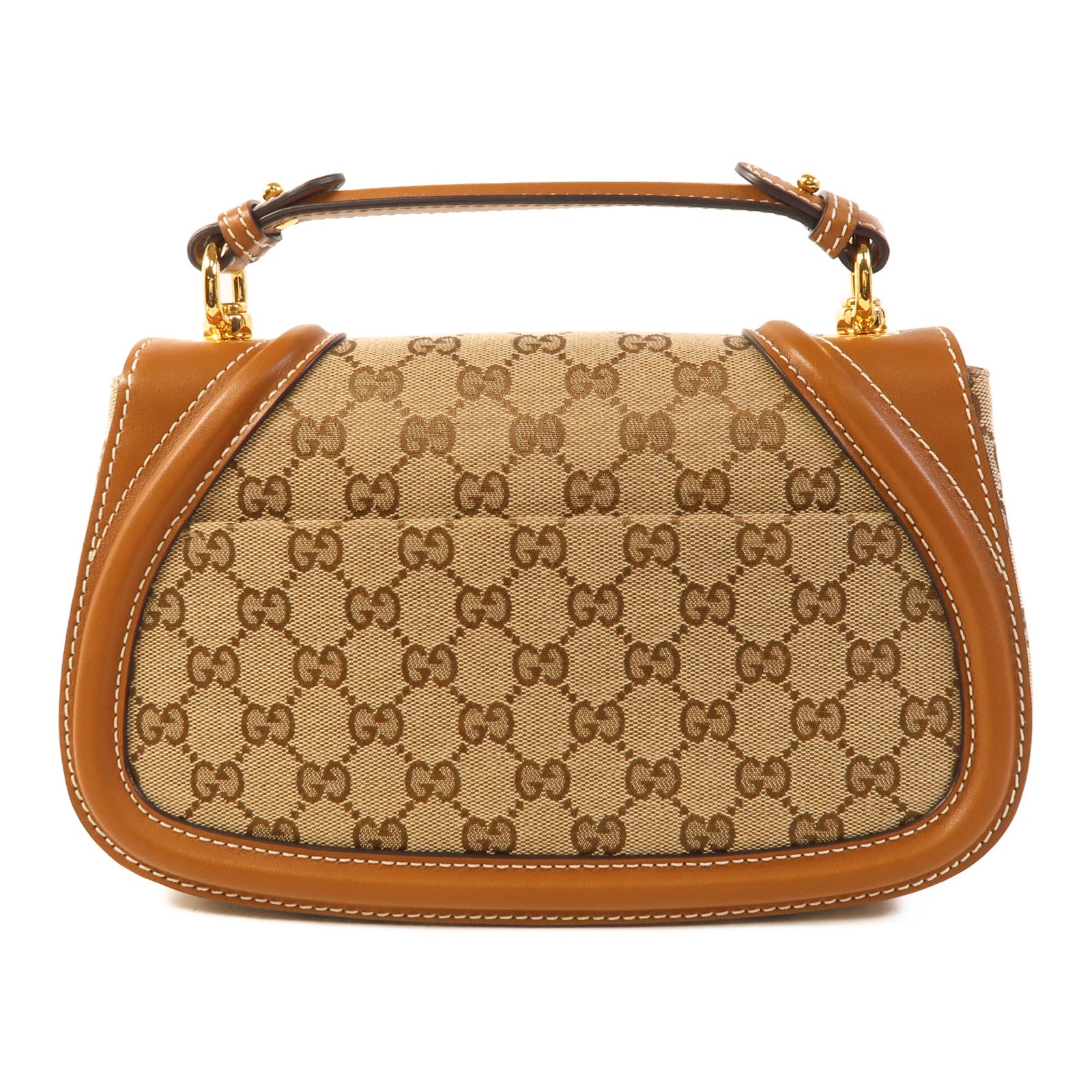 GUCCI GG GHW Blondie Medium 2way Shoulder Bag Canvas Brown