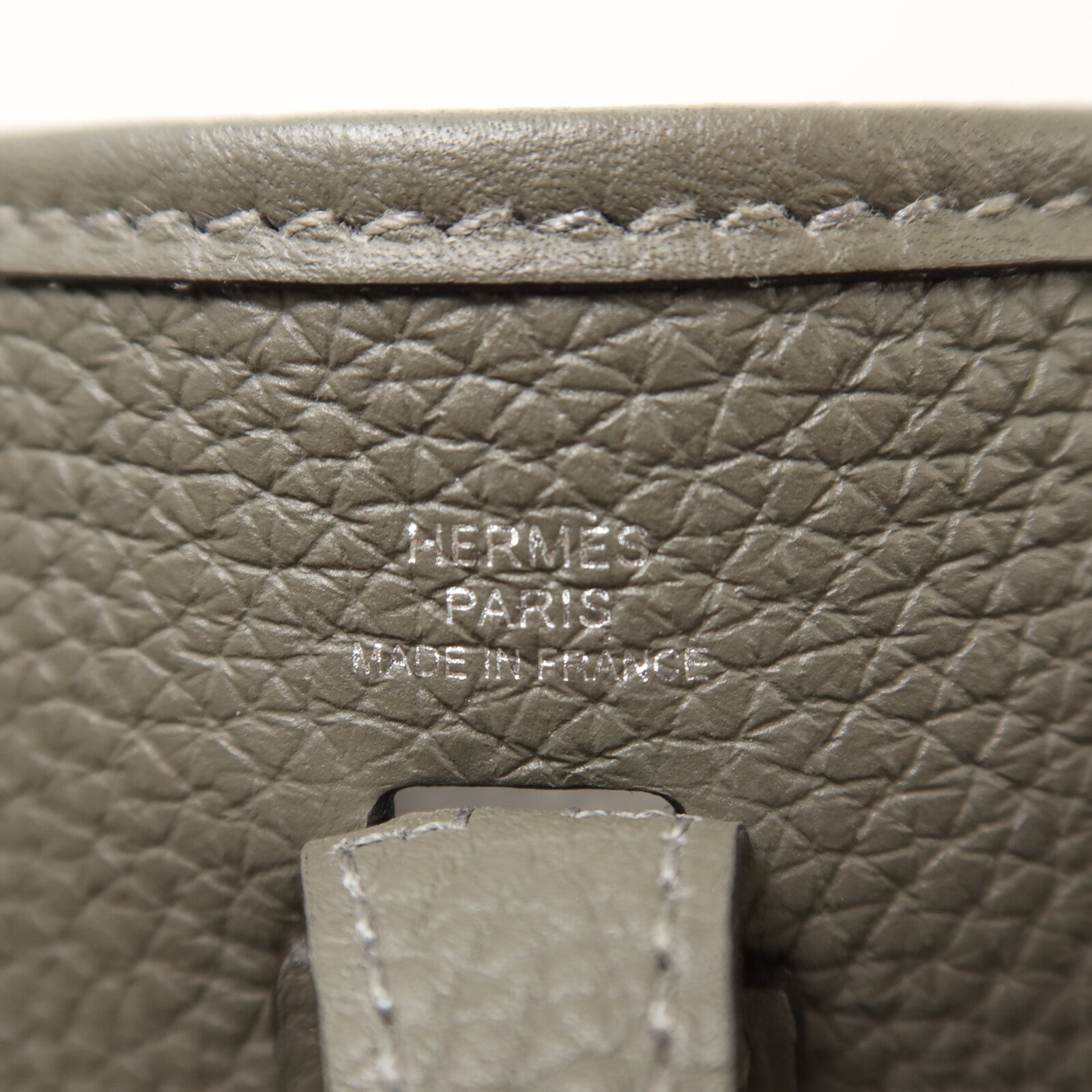 HERMES Clemence皮革Evelyne TPM肩背袋Gris Meyer