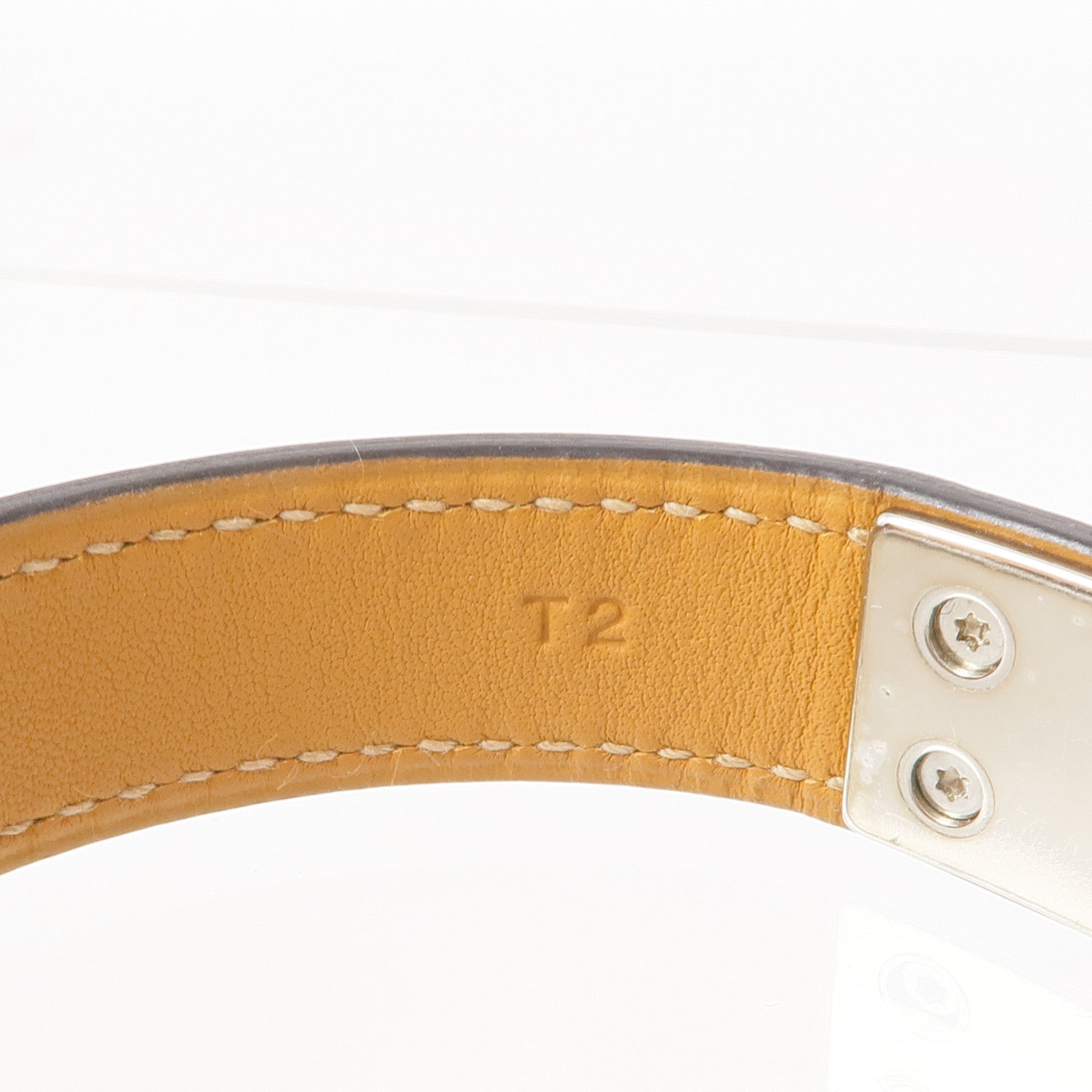 HERMES Epsom皮革Drag Double手鏈Bleu Paon