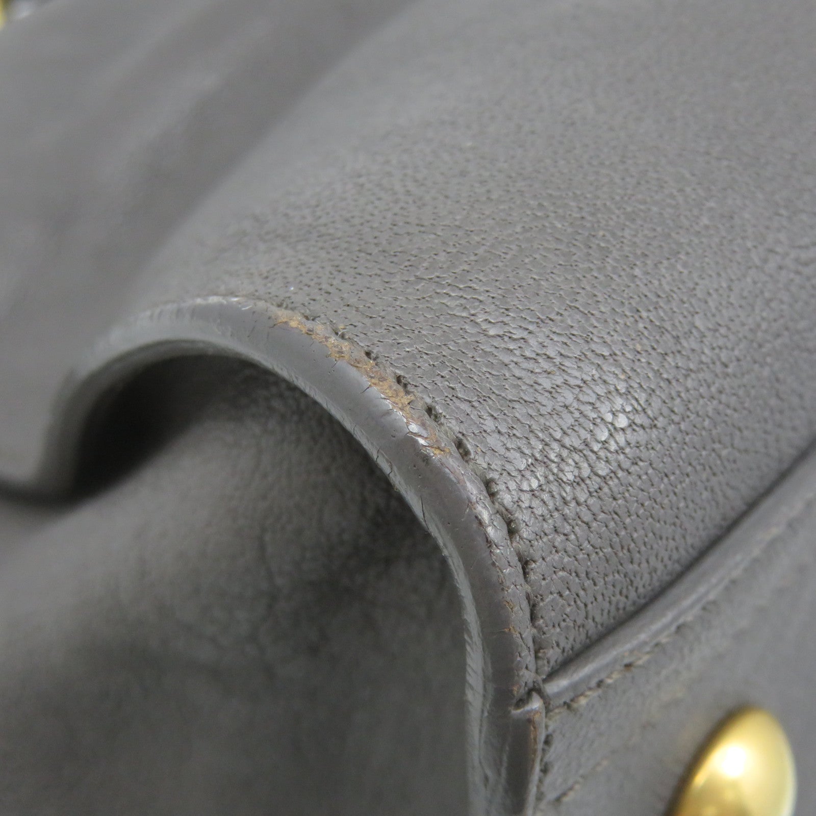 YVES SAINT LAURENT cowhide leather Tote Bag handle bag gray