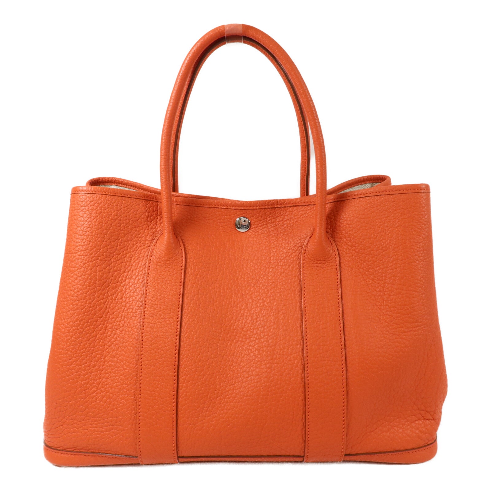 HERMES Negonda皮革Garden Party PM手挽袋Feu Orange