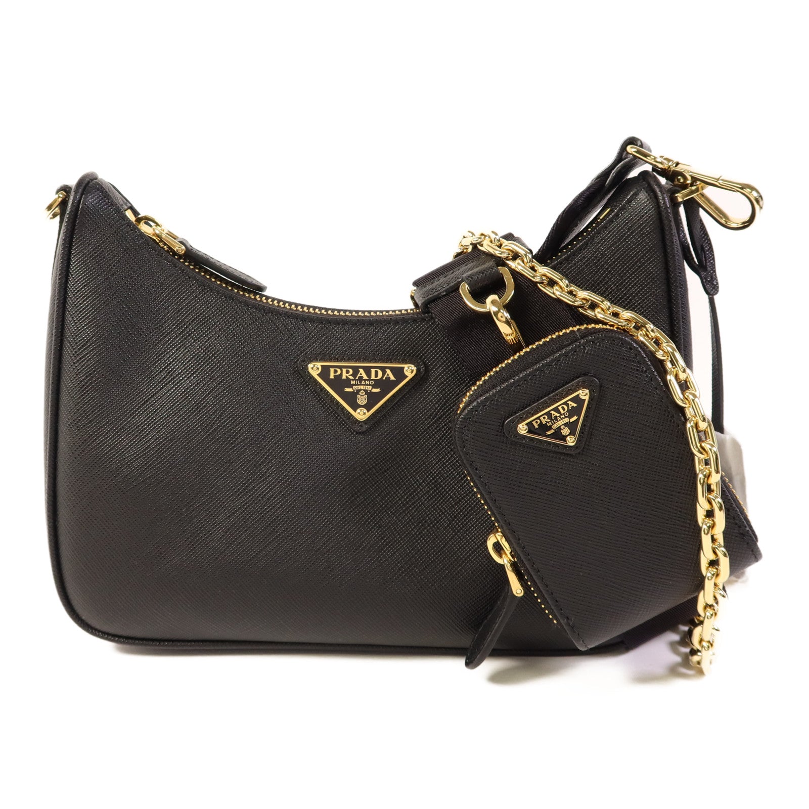 PRADA Saffiano皮革Re-Edition 2005金扣肩背袋