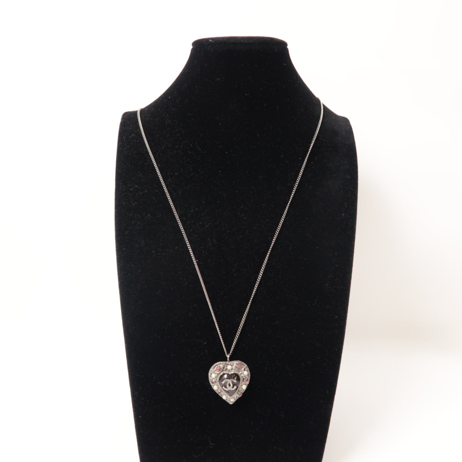 CHANEL 金屬Necklace項鍊黑色/銀色