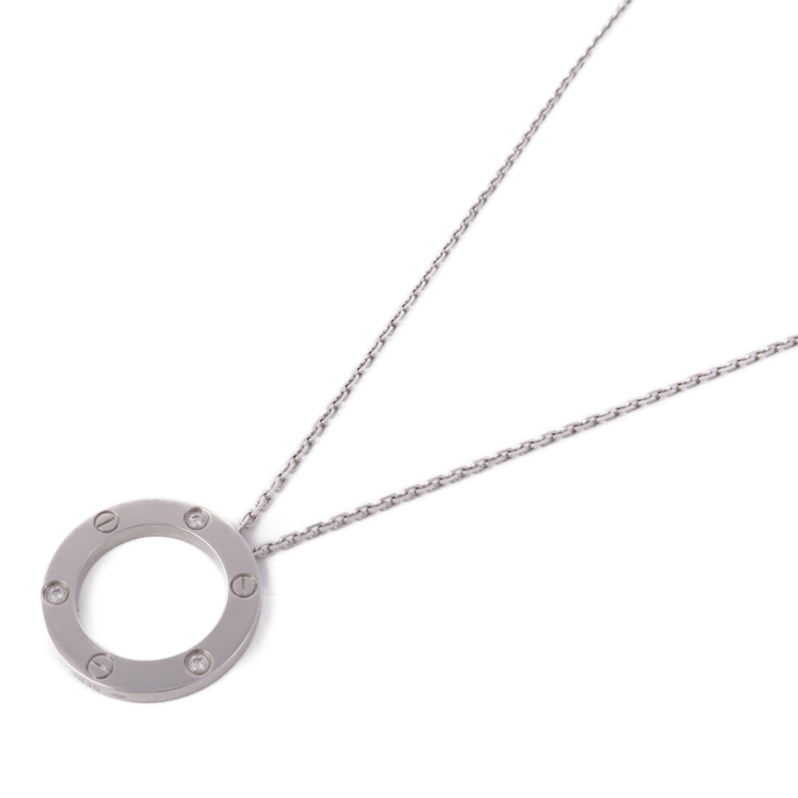 CARTIER Love Diamond Necklace 18K White Gold B7014600