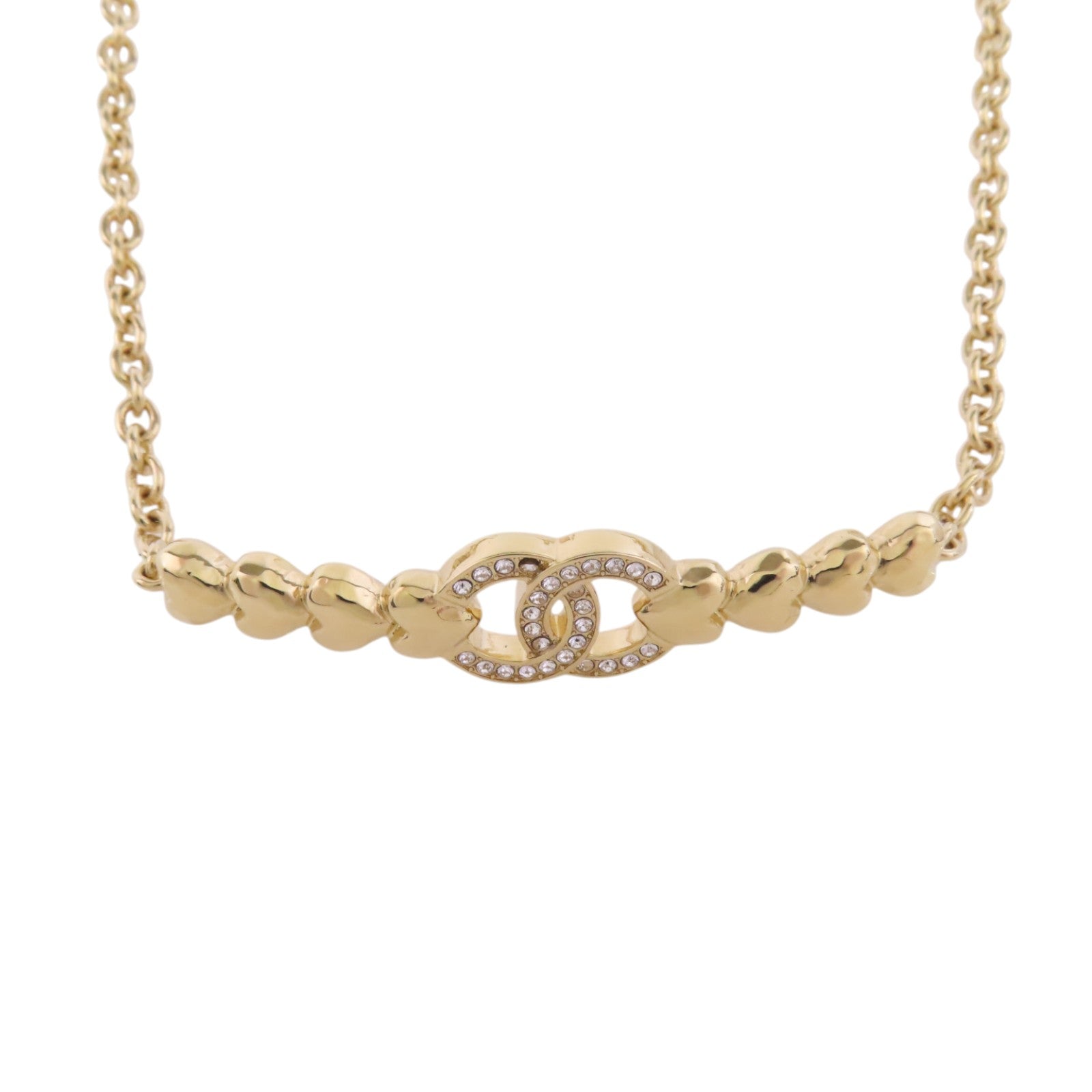 CHANEL CC GHW Necklace B23P Metal Rhinestone