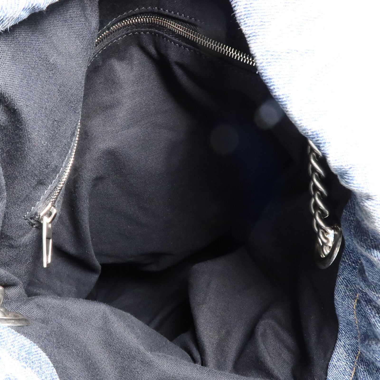 BALENCIAGA 牛仔布Crush M Tote鏈帶肩背袋