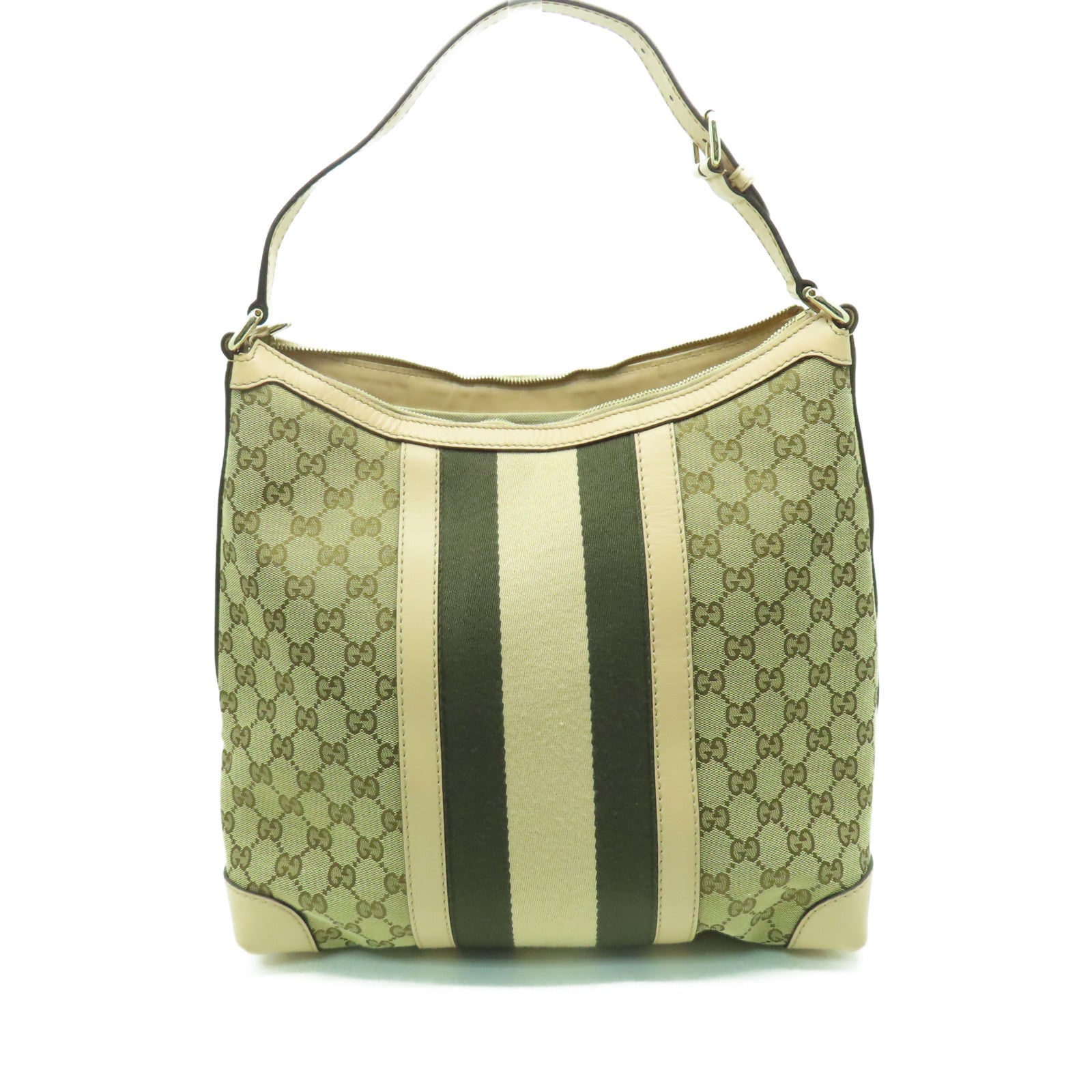 GUCCI 【激減優惠】帆布Shoulder Bag金扣肩背袋米色