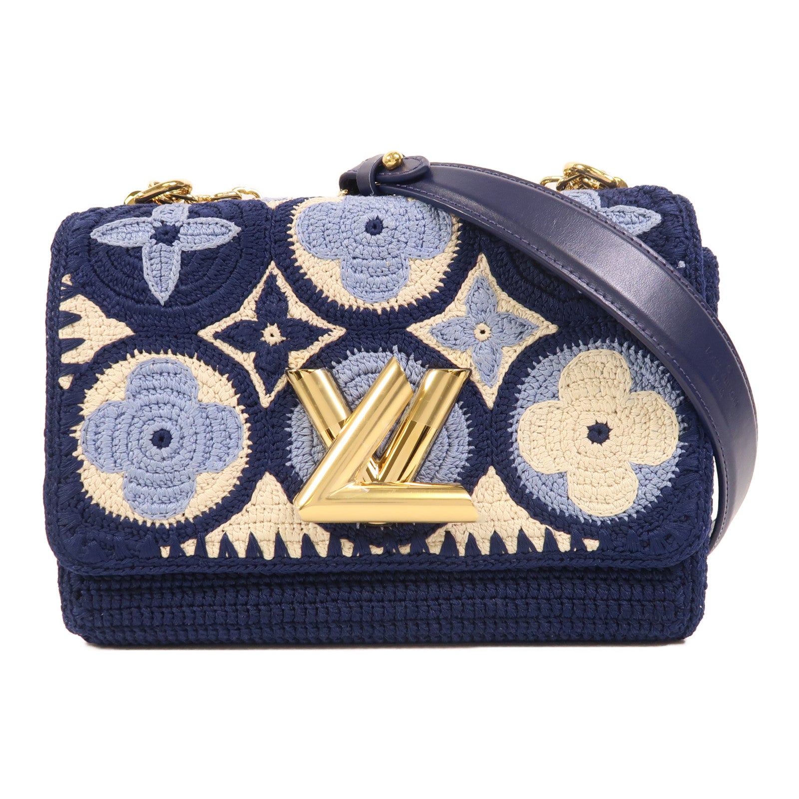 LOUIS VUITTON Crochet Twist MM金扣鏈帶肩背袋