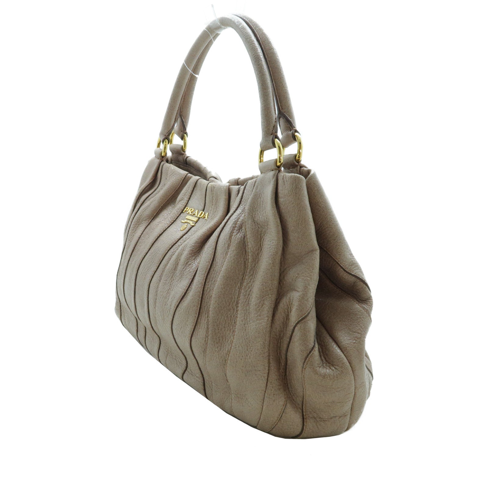 PRADA 牛皮皮革Hand Bag金扣手挽袋