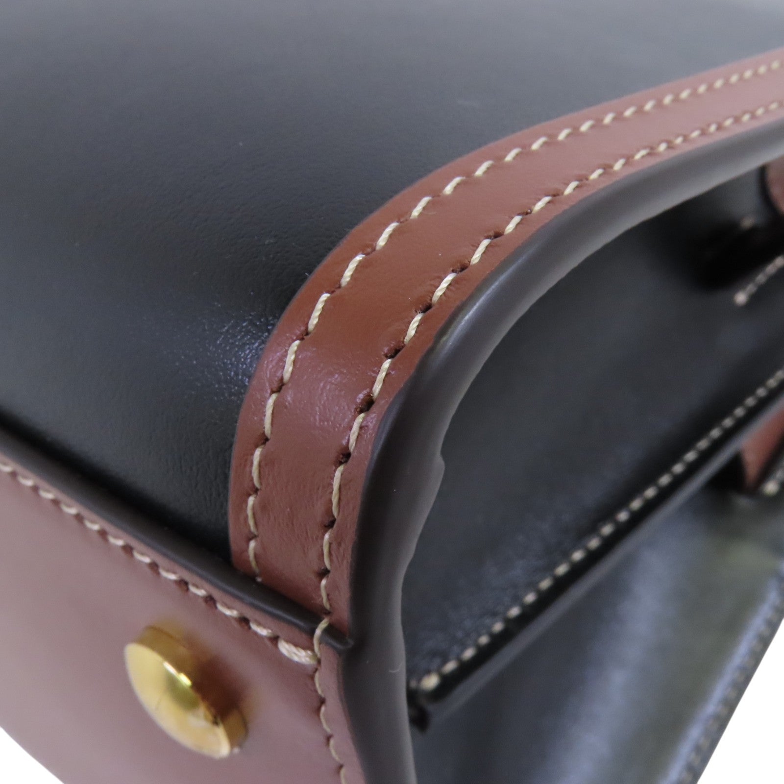 BURBERRY 牛皮皮革/帆布2way Shoulder Bag金扣手挽肩背兩用袋