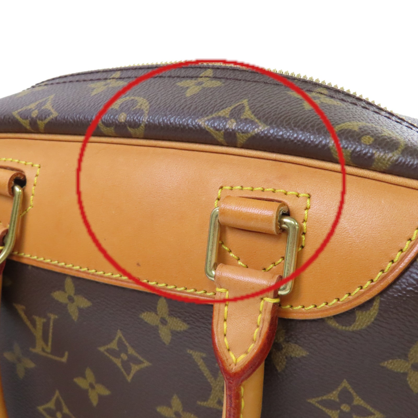 LOUIS VUITTON 【激減優惠】Monogram Deauville GM Handbag金扣手挽袋啡色