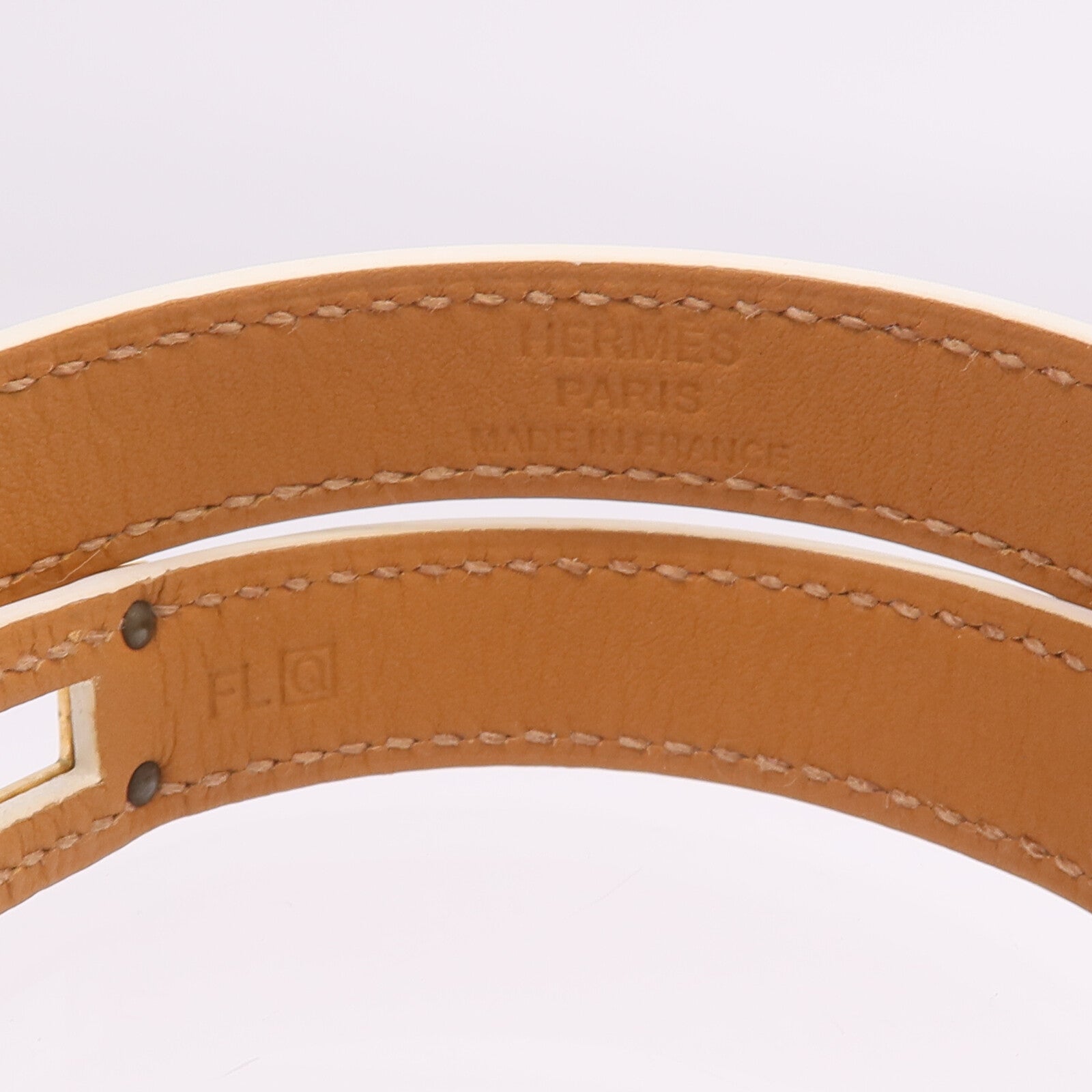 HERMES Epsom皮革Kelly Double Tour Bracelet金扣手鐲