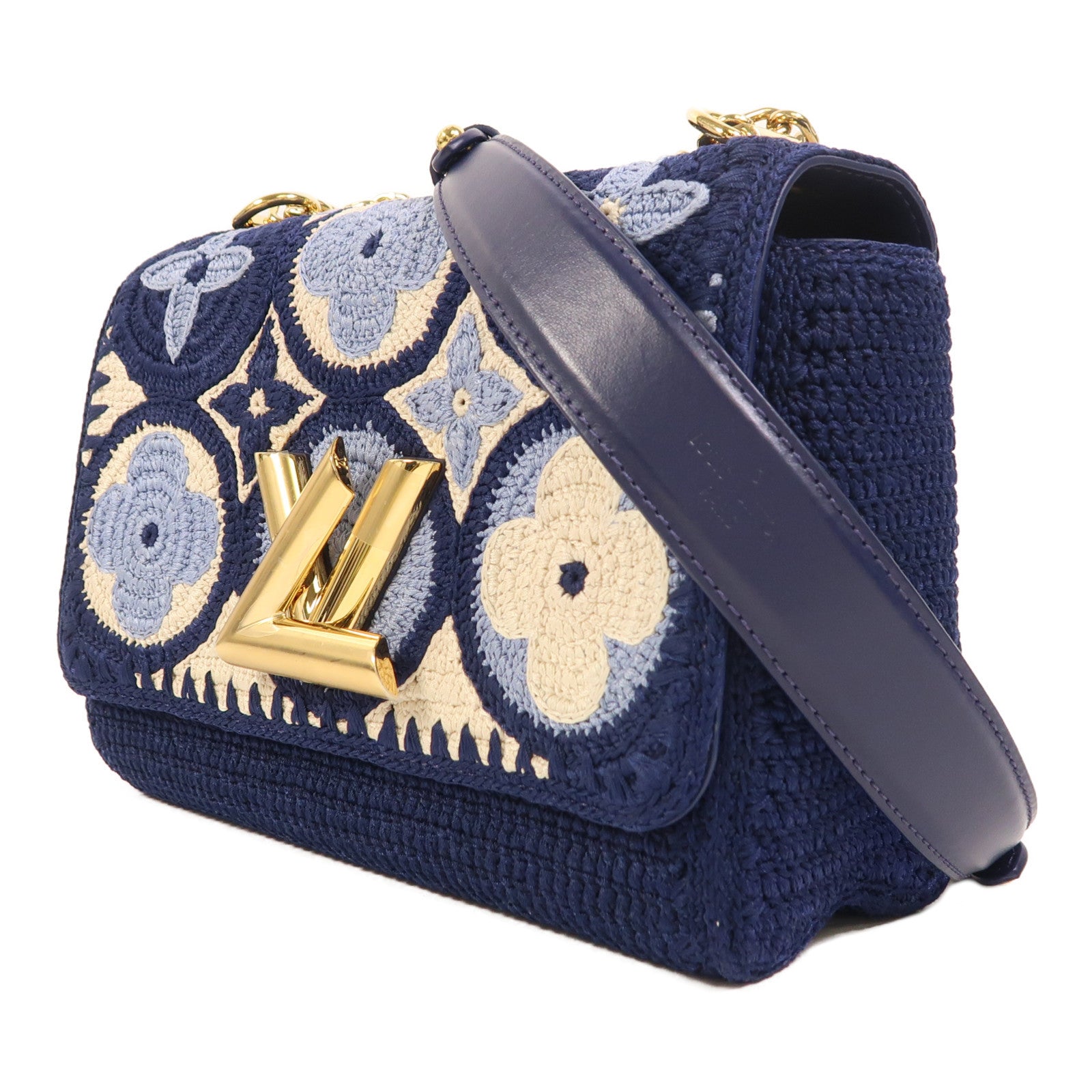 LOUIS VUITTON Crochet Twist MM金扣鏈帶肩背袋