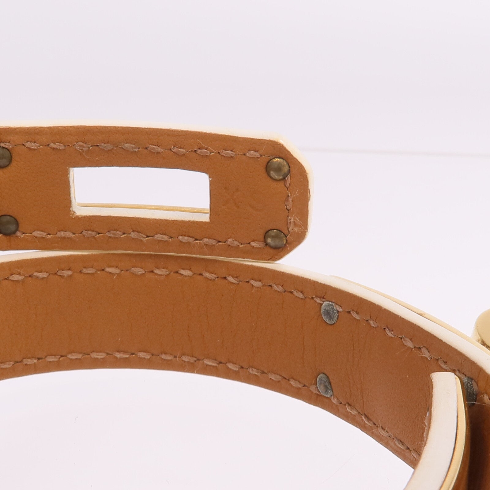 HERMES Epsom皮革Kelly Double Tour Bracelet金扣手鐲