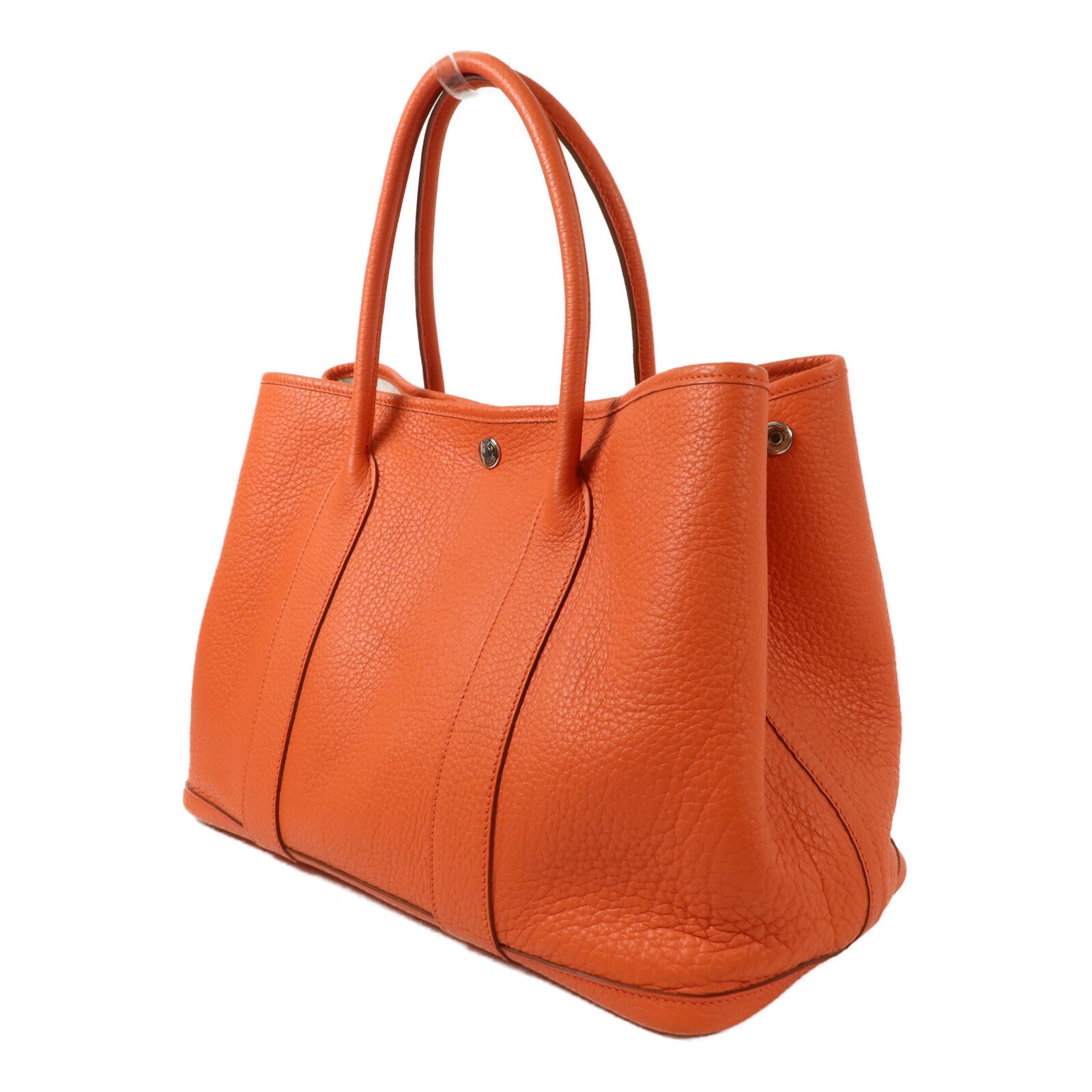 HERMES Negonda皮革Garden Party PM手挽袋Feu Orange