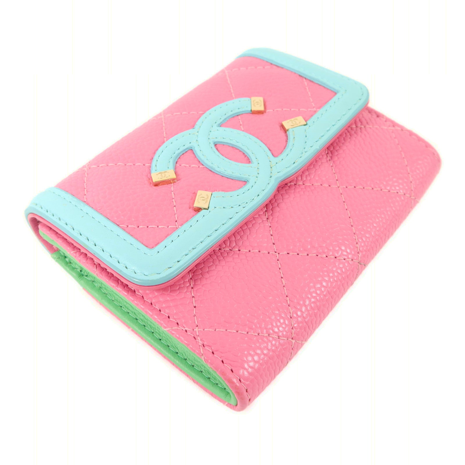 CHANEL 牛皮皮革CC Filigree Small Flap Wallet卡片套
