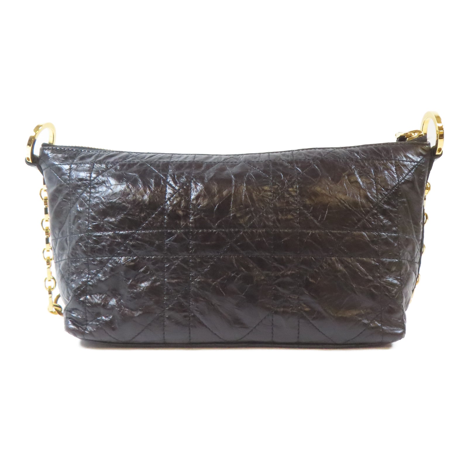 Dior 牛皮皮革Diorstar Hobo Bag金扣肩背袋黑色