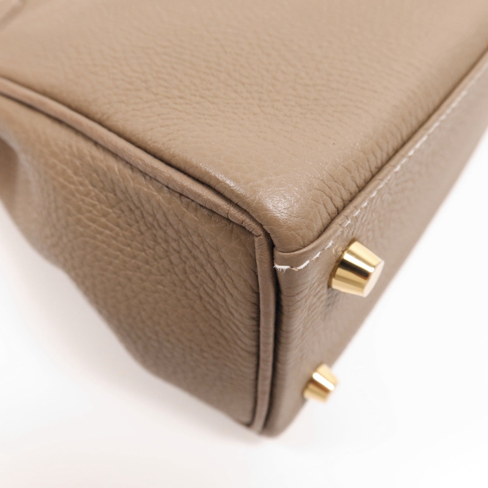 HERMES Togo皮革Kelly 25金扣手挽肩背兩用袋Etoupe