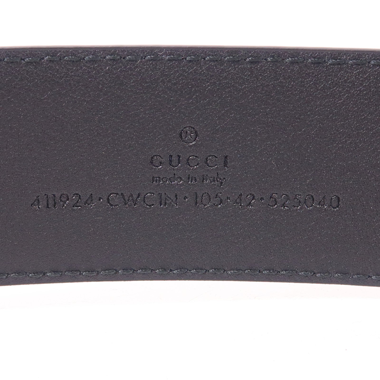 GUCCI 皮革Belt 105銀扣皮帶