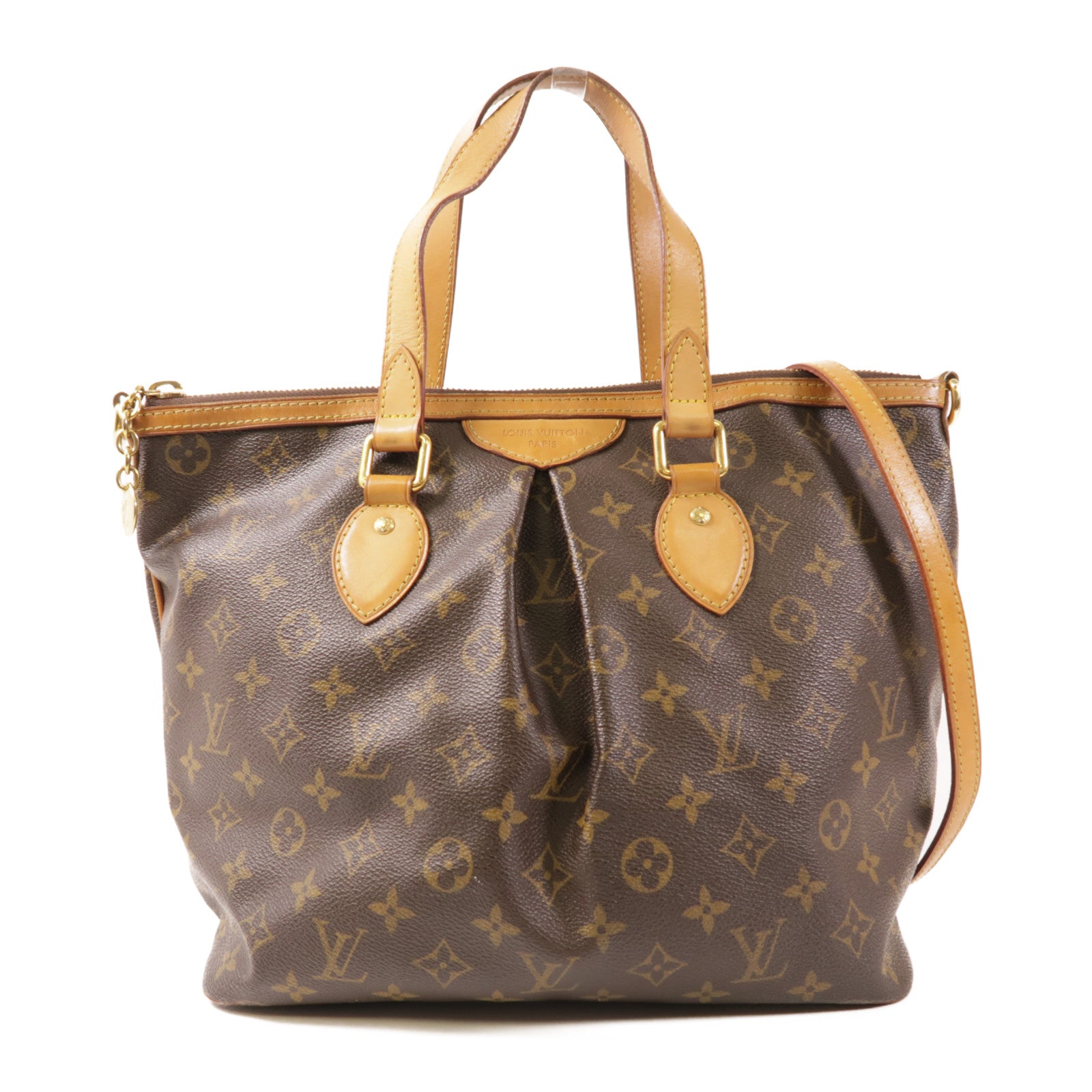 LOUIS VUITTON LV GHW Palermo PM 2 Way Shoulder Bag M40145 Monogram Brown