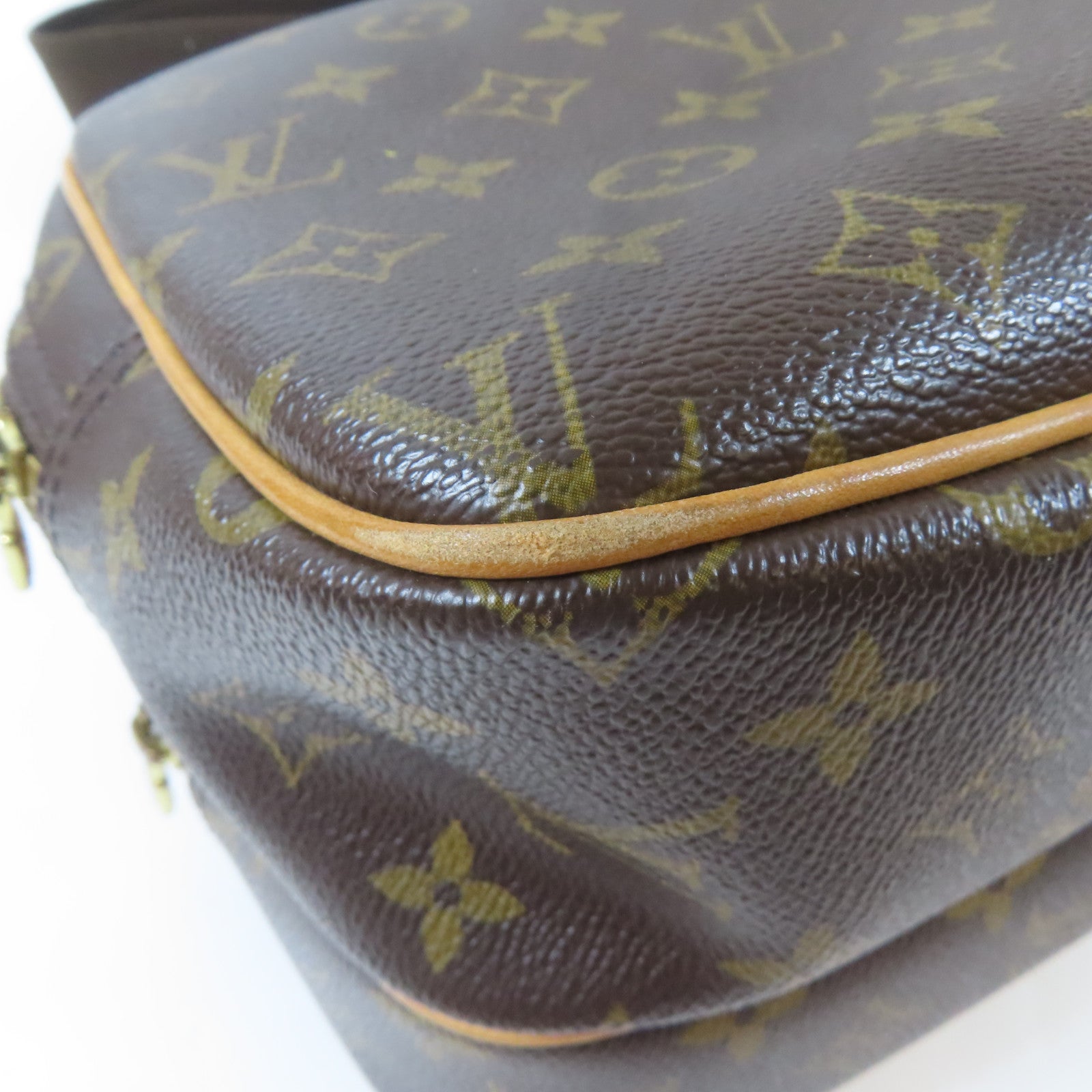 LOUIS VUITTON Monogram Reporter金扣肩背袋啡色