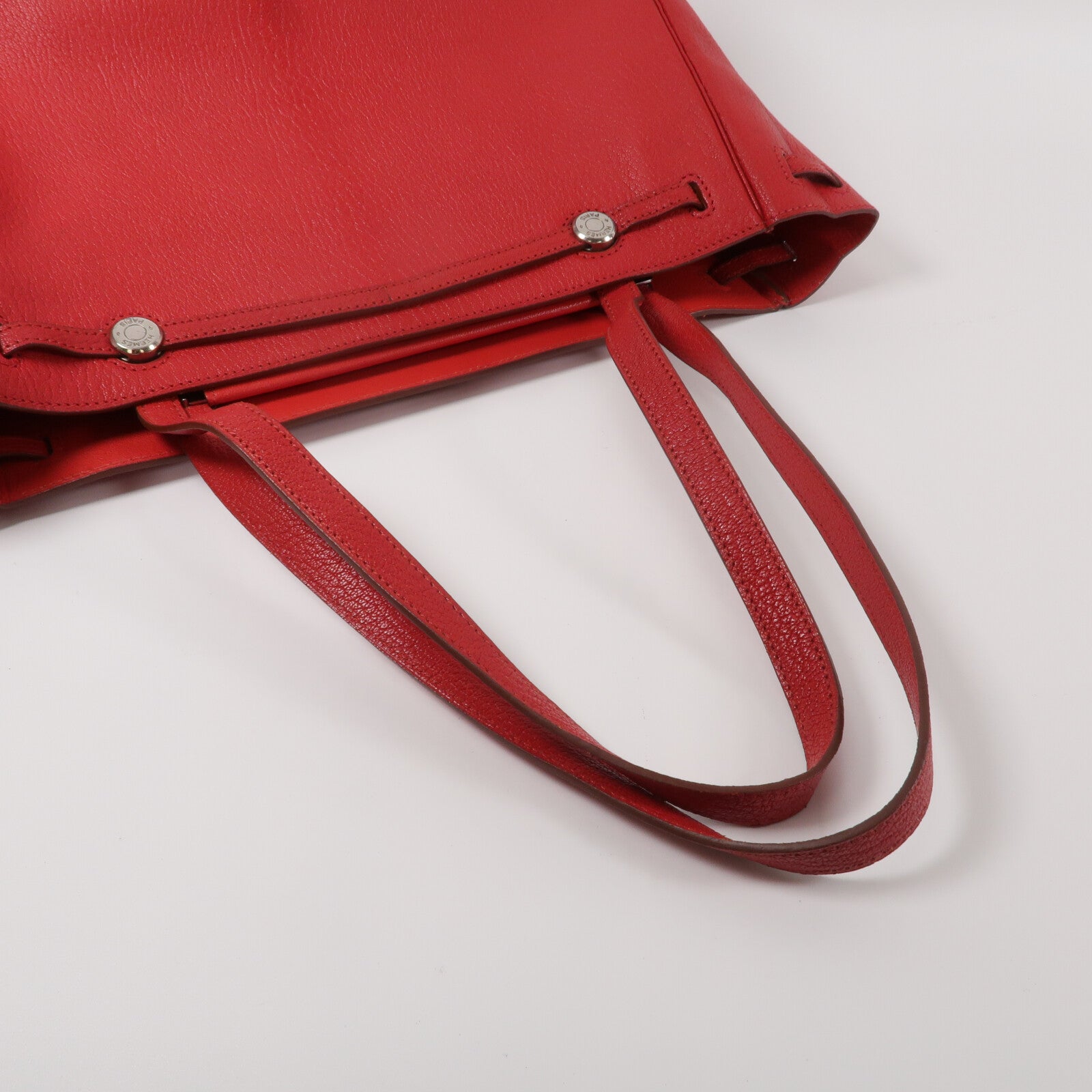 HERMES Fjord皮革Cabana 35肩背袋Rouge H
