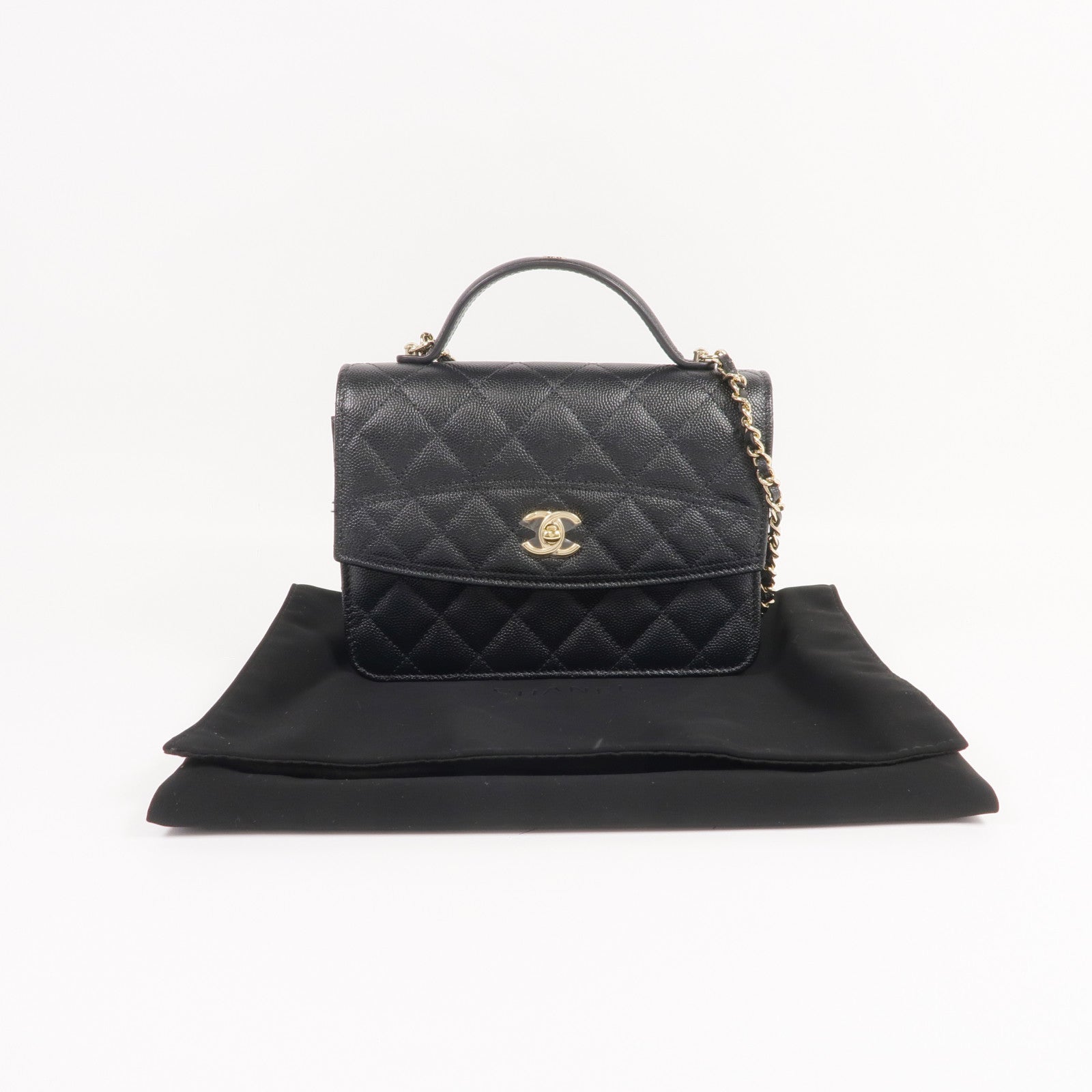 CHANEL 牛皮皮革25C Bag金扣肩背袋/手挽袋/背包