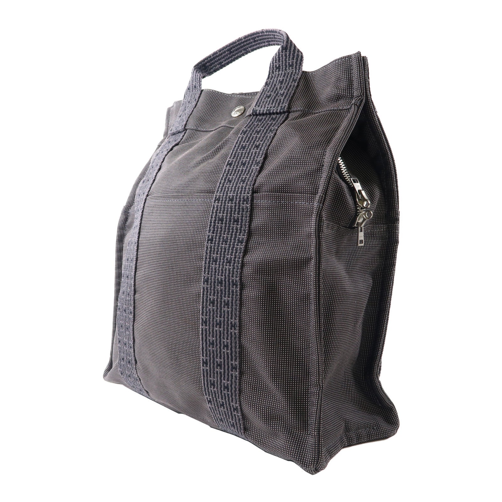 HERMES 帆布Herline Backpack Tote銀扣背包灰色