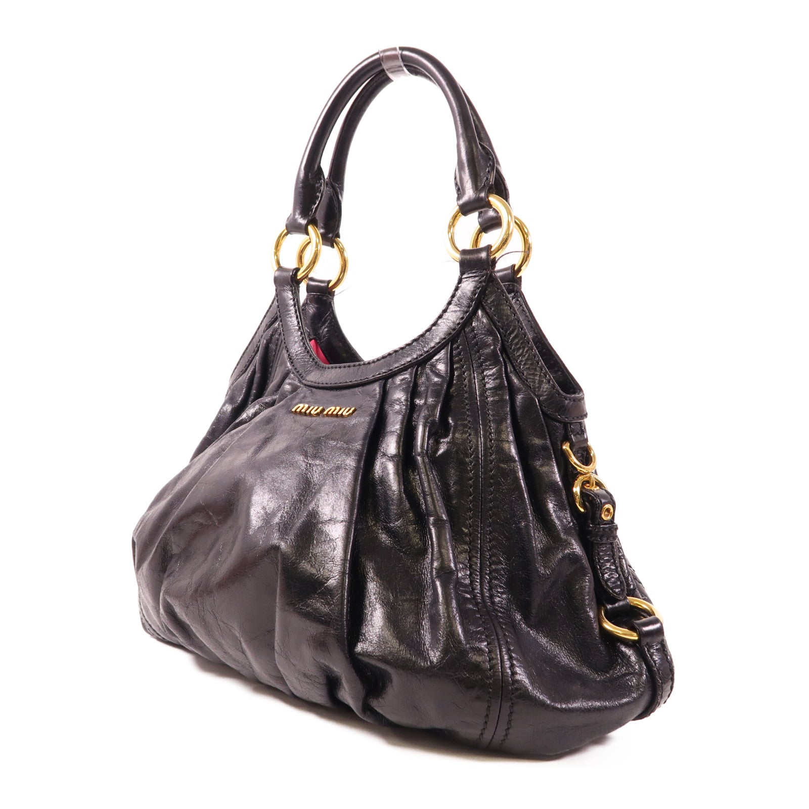 Miu Miu 牛皮皮革2 Way Shoulder金扣手挽肩背兩用袋